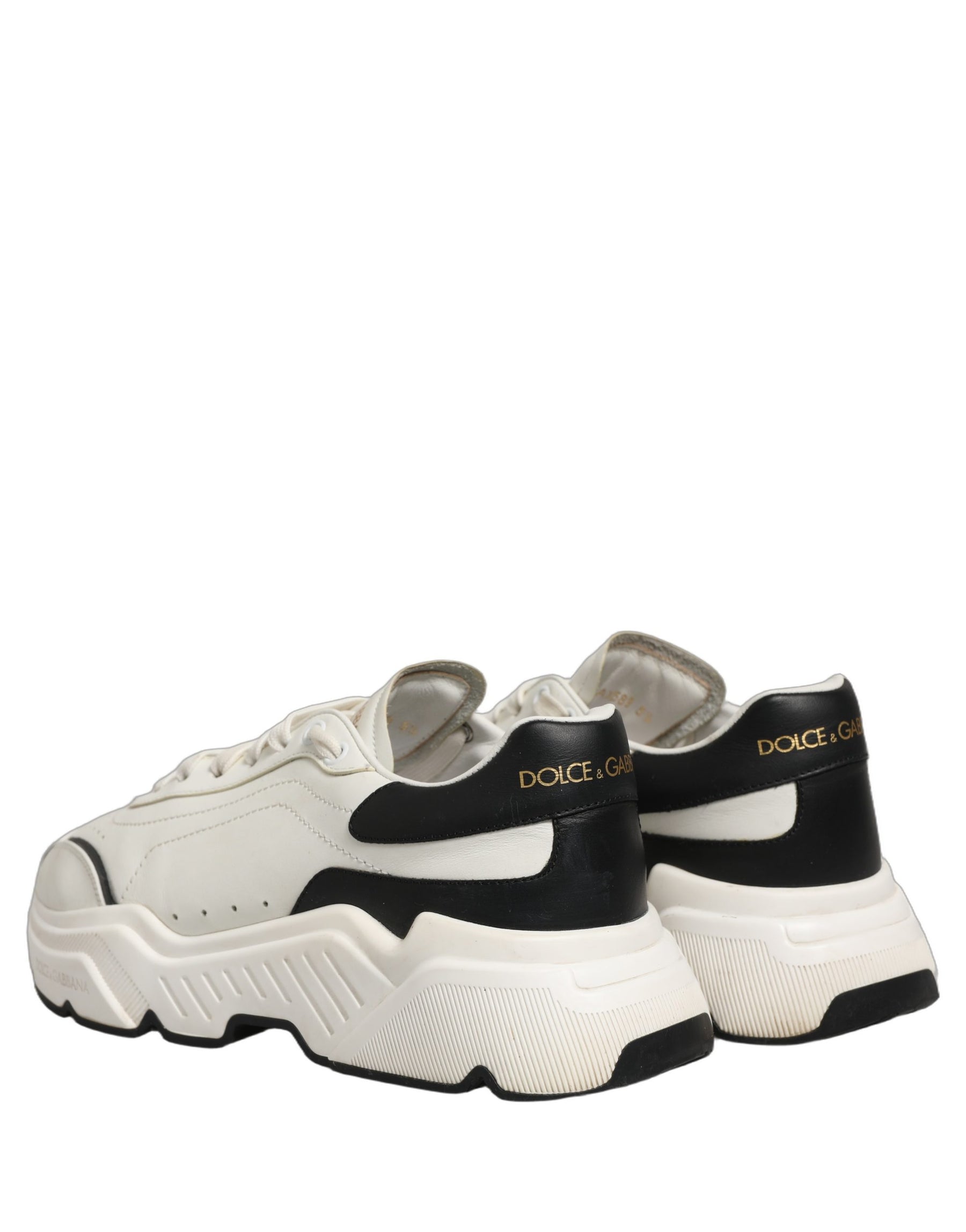 Dolce & Gabbana White Black Daymaster Low Top Men Sneakers Shoes | Regal Royce