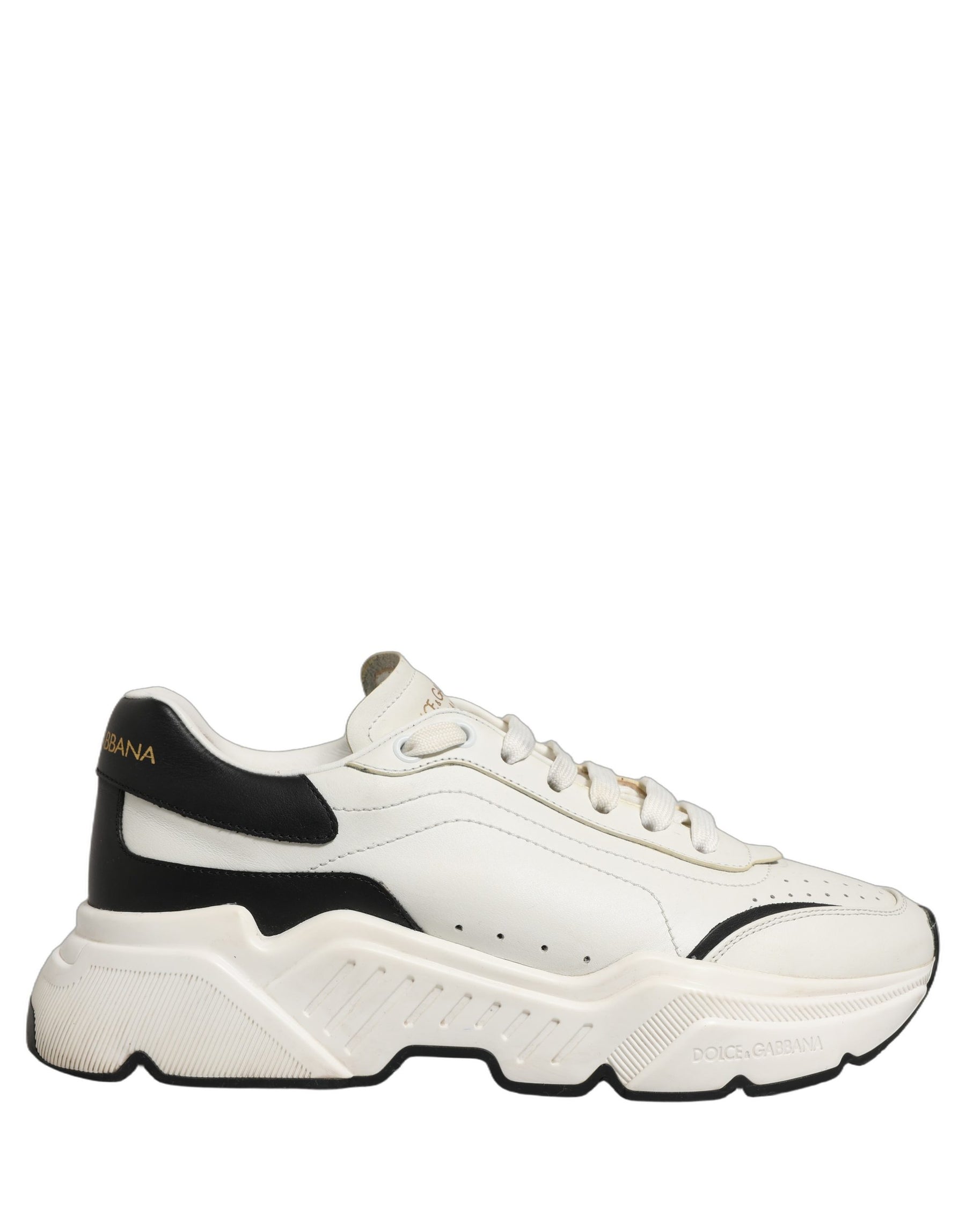 Dolce & Gabbana White Black Daymaster Low Top Men Sneakers Shoes | Regal Royce