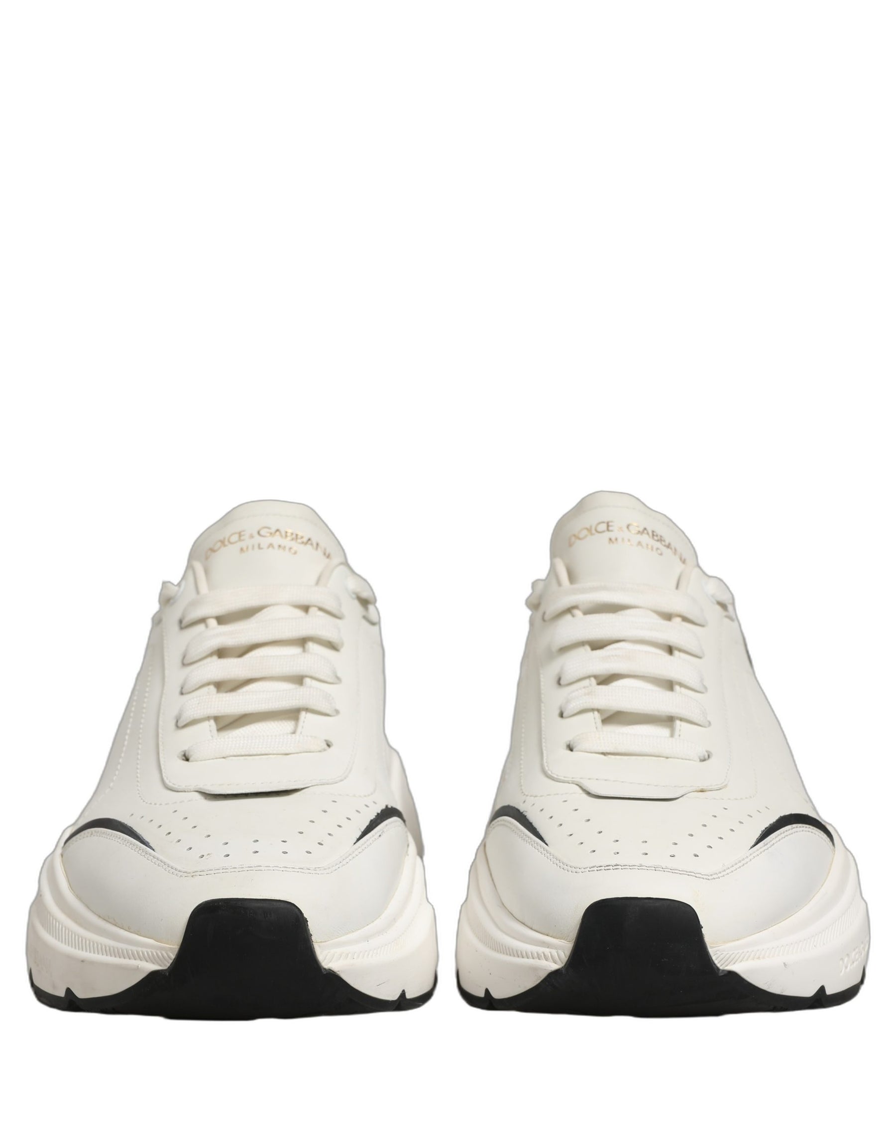 Dolce & Gabbana White Black Daymaster Low Top Sneakers Shoes | Regal Royce