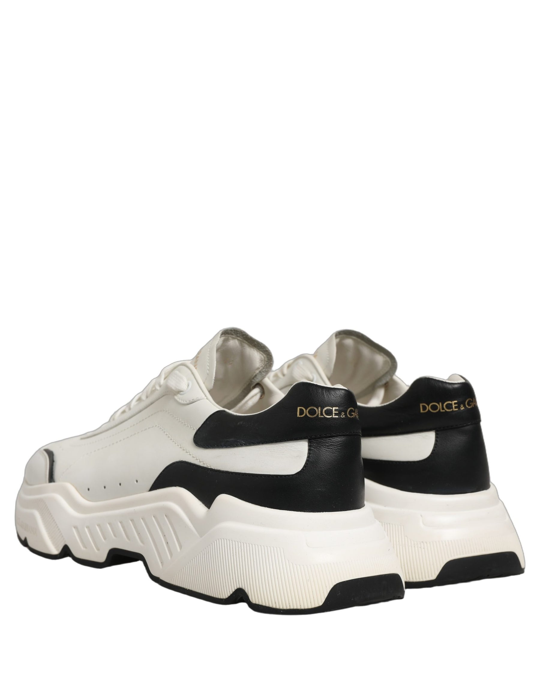 Dolce & Gabbana White Black Daymaster Low Top Sneakers Shoes | Regal Royce