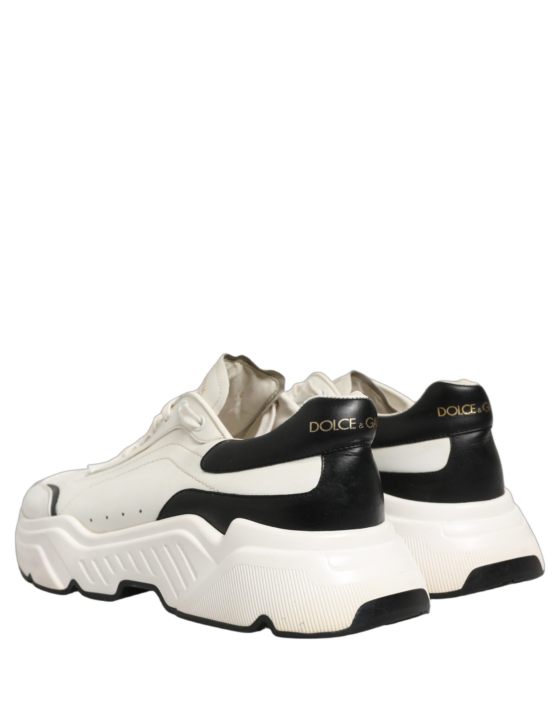 Dolce & Gabbana White Black Daymaster Low Top Sneakers Shoes | Regal Royce