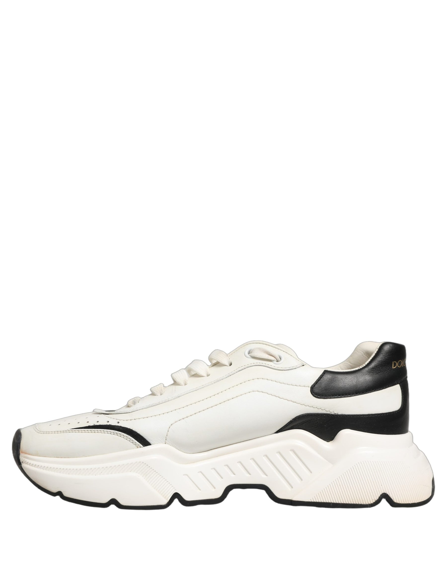 Dolce & Gabbana White Black Daymaster Low Top Sneakers Shoes | Regal Royce