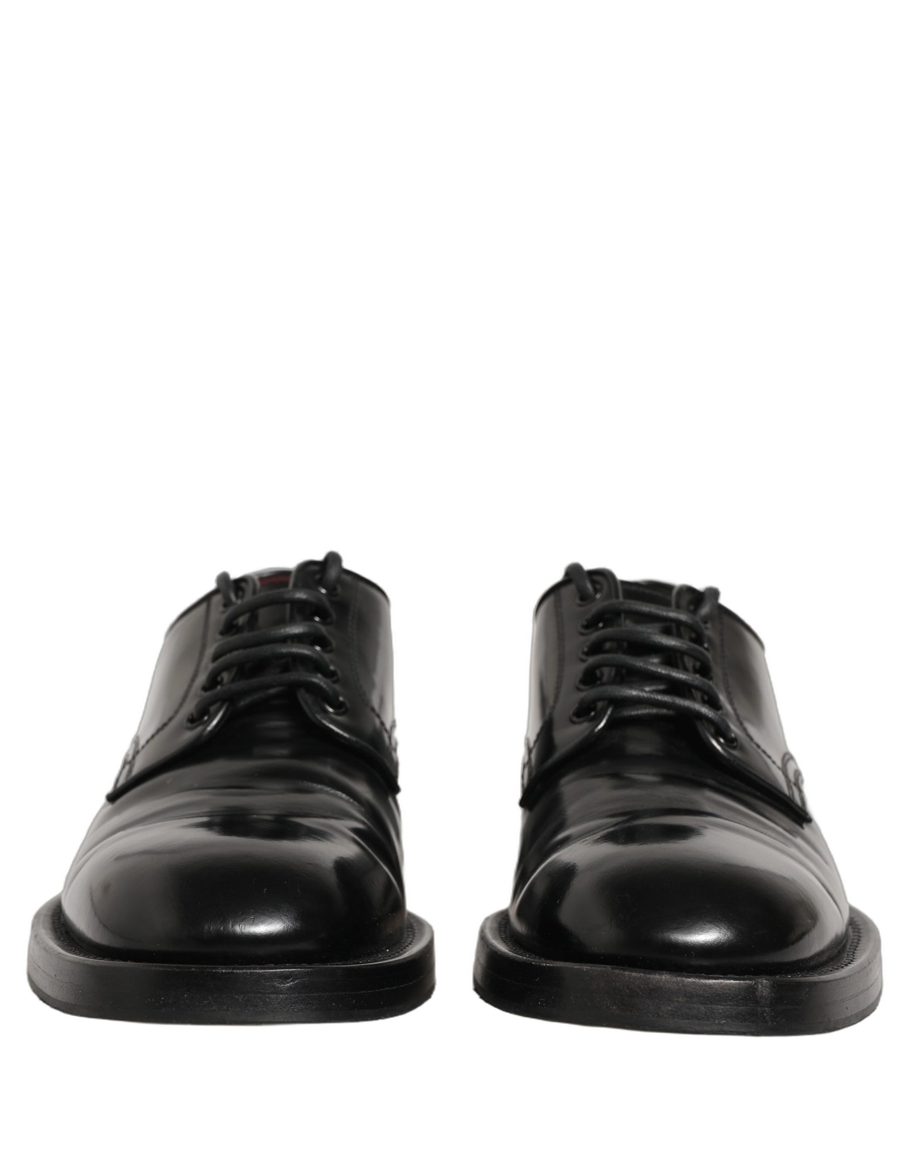 Dolce & Gabbana Black Leather Lace Up Derby Dress Men Shoes | Regal Royce
