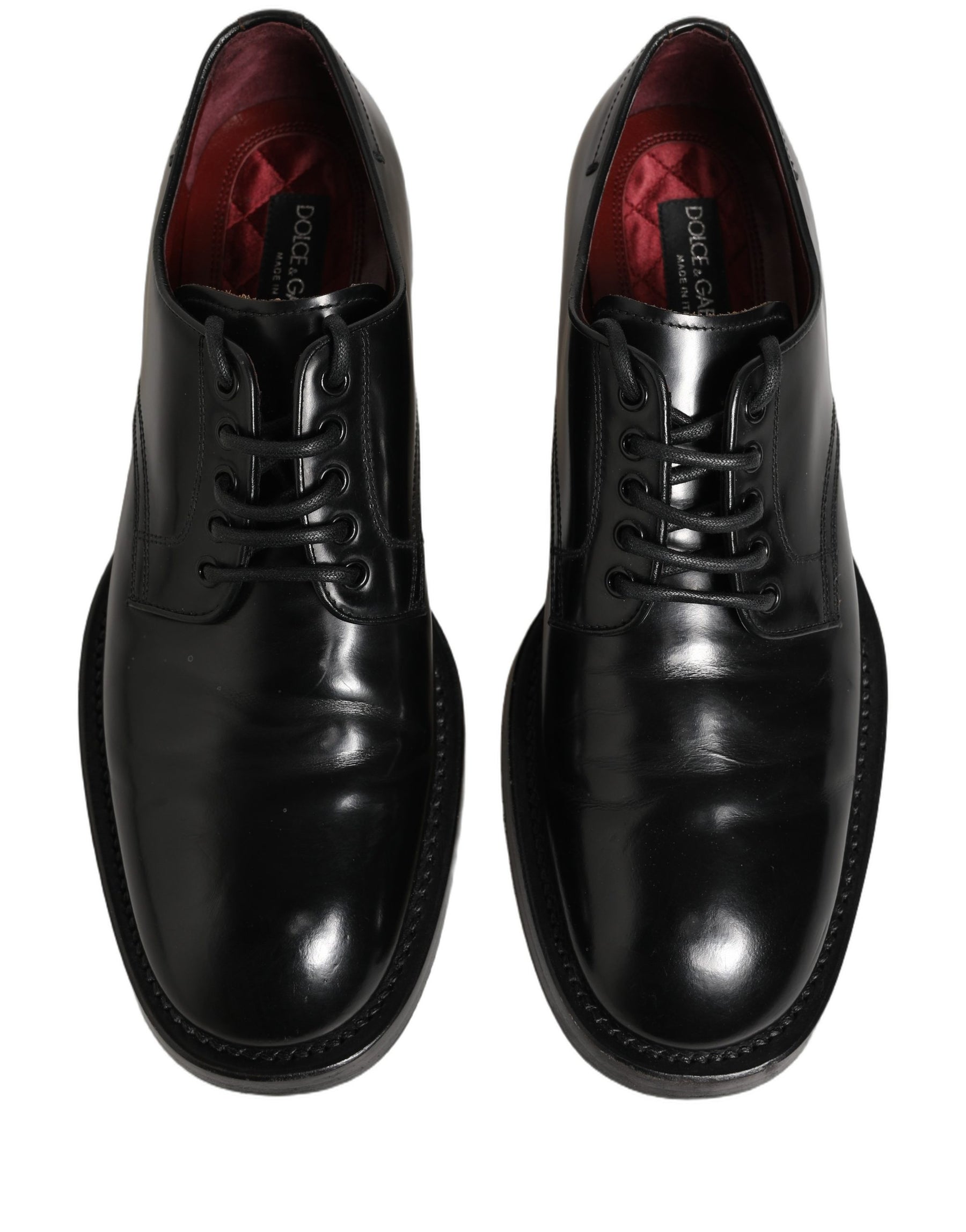 Dolce & Gabbana Black Leather Lace Up Derby Dress Men Shoes | Regal Royce