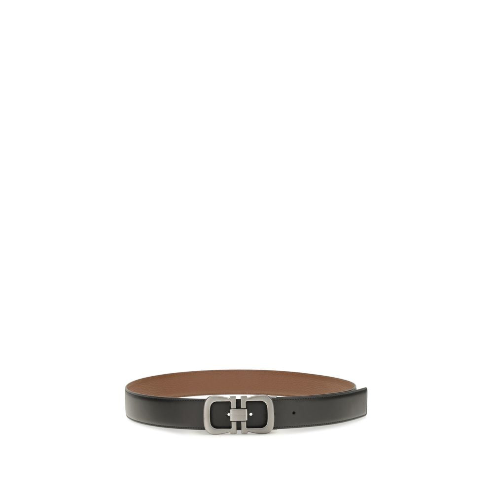 Ferragamo Black Calf Leather Bos Taurus Regular Belt | Regal Royce