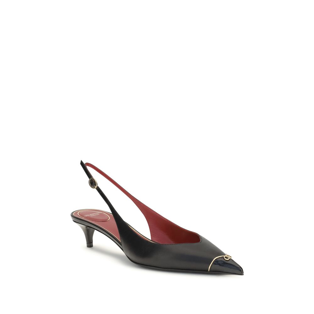 Valentino Garavani Black Calf Leather Bos Taurus High Heel Pumps | Regal Royce