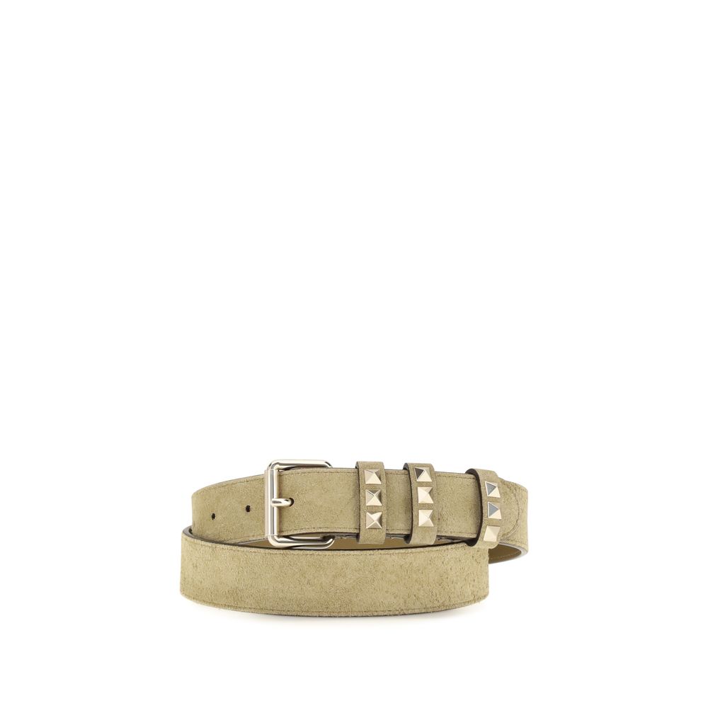 Valentino Garavani Beige Calf Leather Bos Taurus Belt | Regal Royce