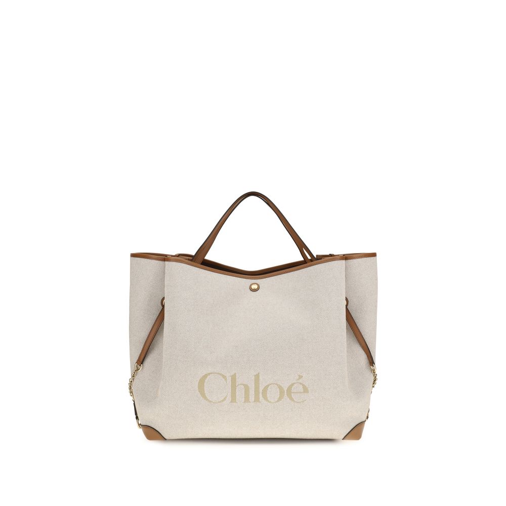 Chloé Beige Cotton Shoulder Bag | Regal Royce