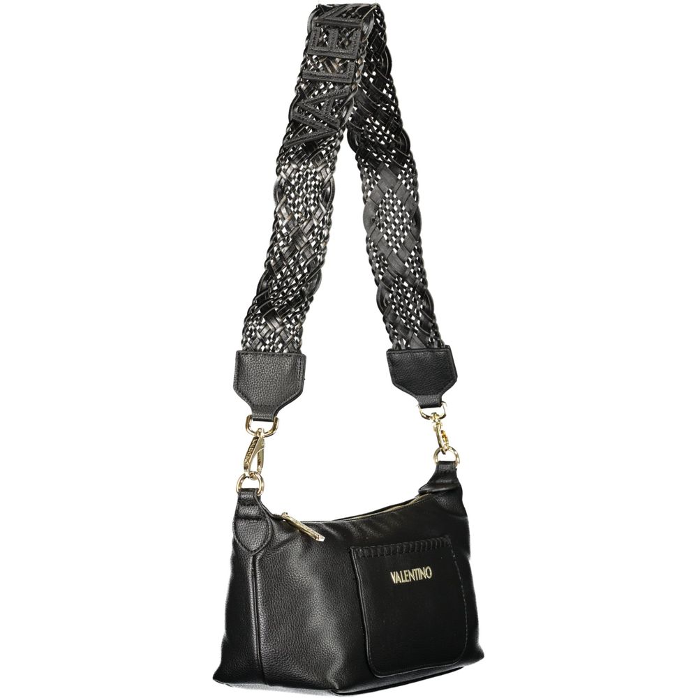 Mario Valentino Nero Polyurethane Women's Bag with Adjustable Shoulder Strap | Regal Royce