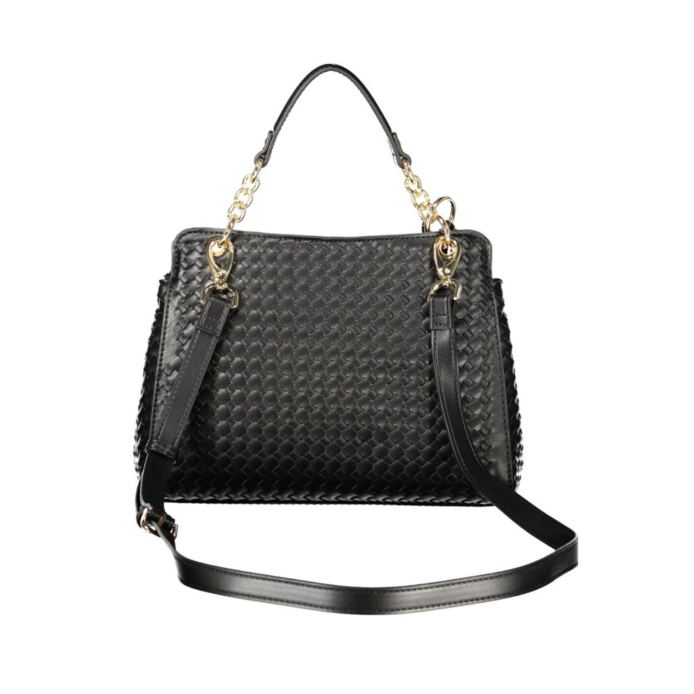 Mario Valentino Black Polyurethane Women's Bag with Adjustable Strap | Regal Royce