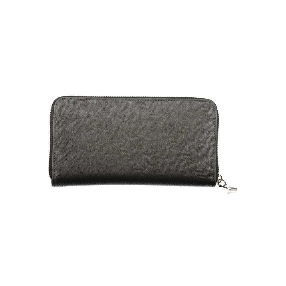 Mario Valentino Black Polyurethane Womens Wallet | Regal Royce