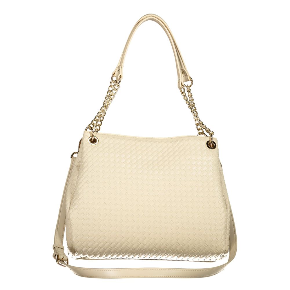 Mario Valentino Beige Polyurethane Women's Bag with Adjustable and Removable Strap | Regal Royce