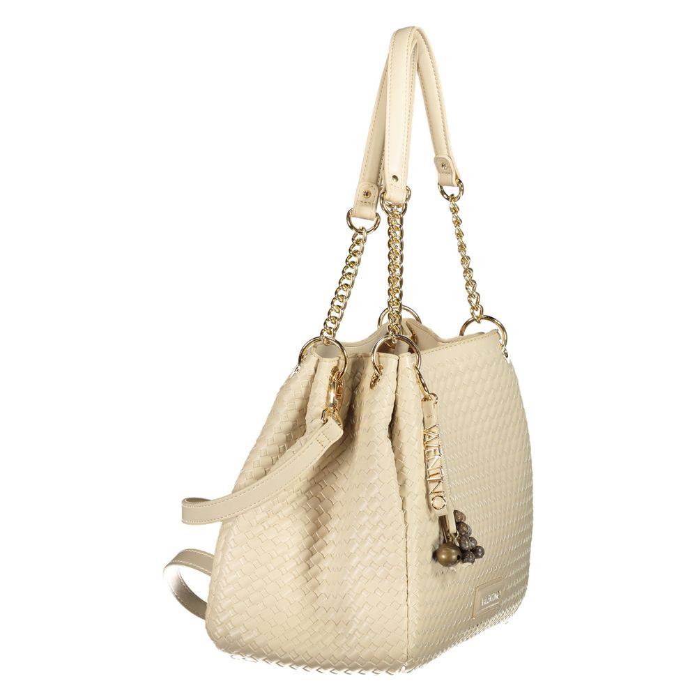Mario Valentino Beige Polyurethane Women's Bag with Adjustable and Removable Strap | Regal Royce