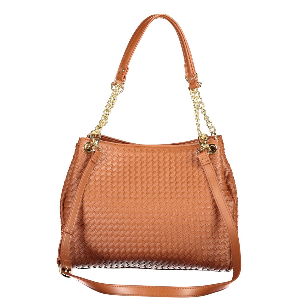 Mario Valentino Brown Polyurethane Women Bag With Shoulder Handles | Regal Royce