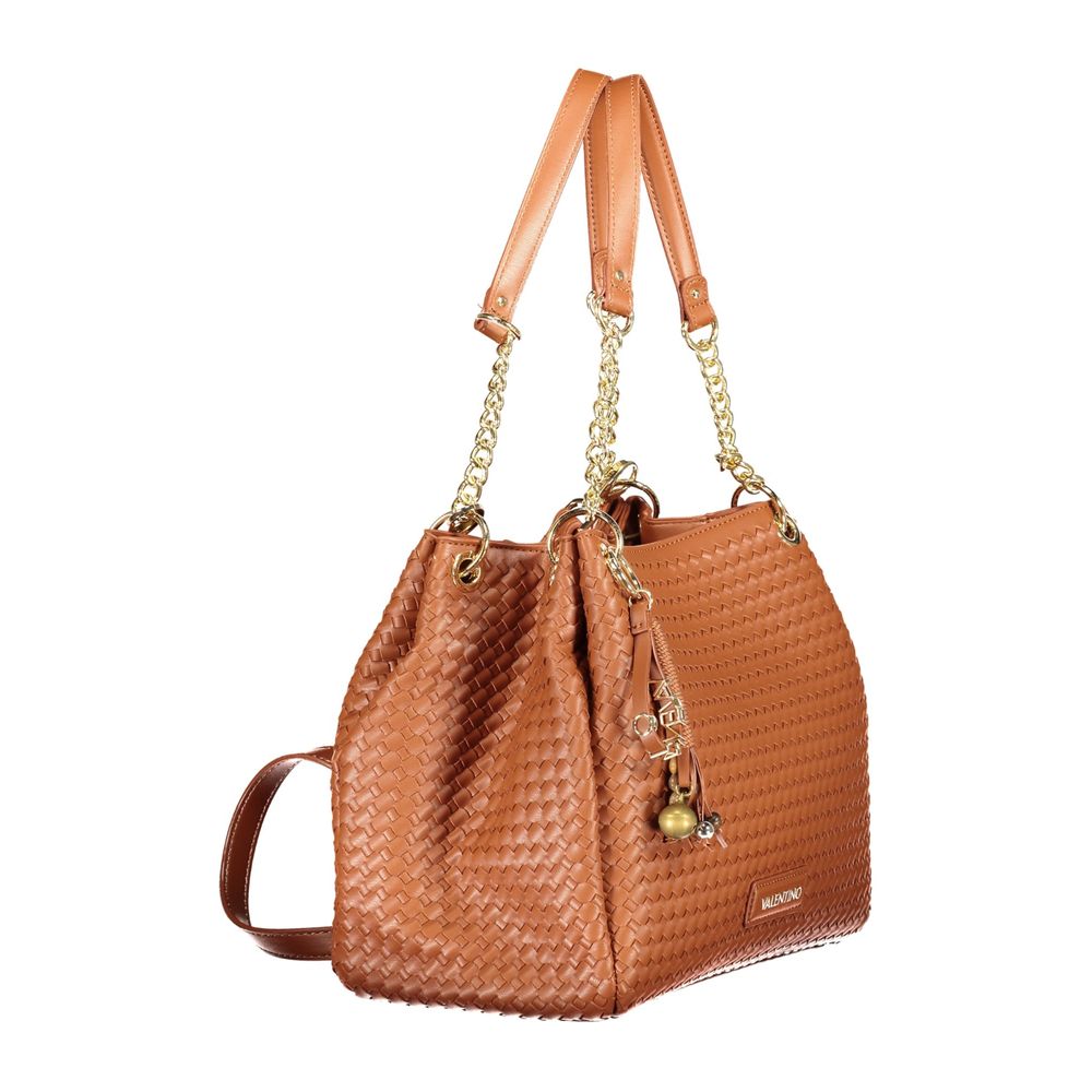 Mario Valentino Brown Polyurethane Women Bag With Shoulder Handles | Regal Royce