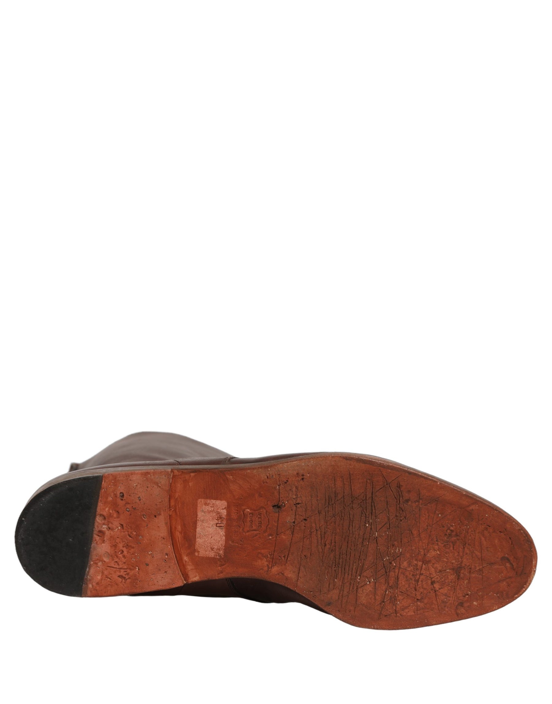 Dolce & Gabbana Brown Leather Lace Up Mid Calf Boots Shoes | Regal Royce