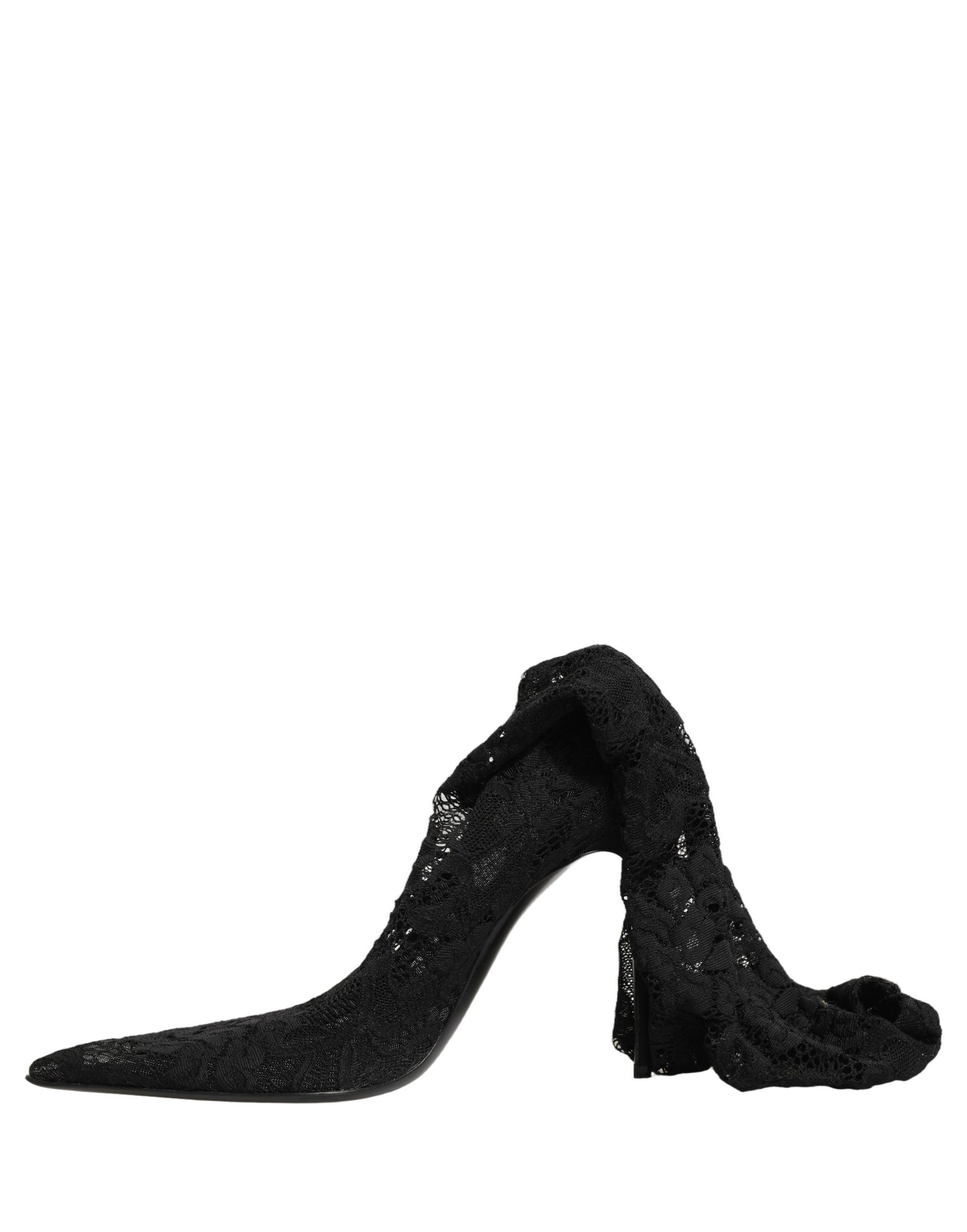 Dolce & Gabbana Black Taormina Lace Socks Boots Pumps Shoes | Regal Royce