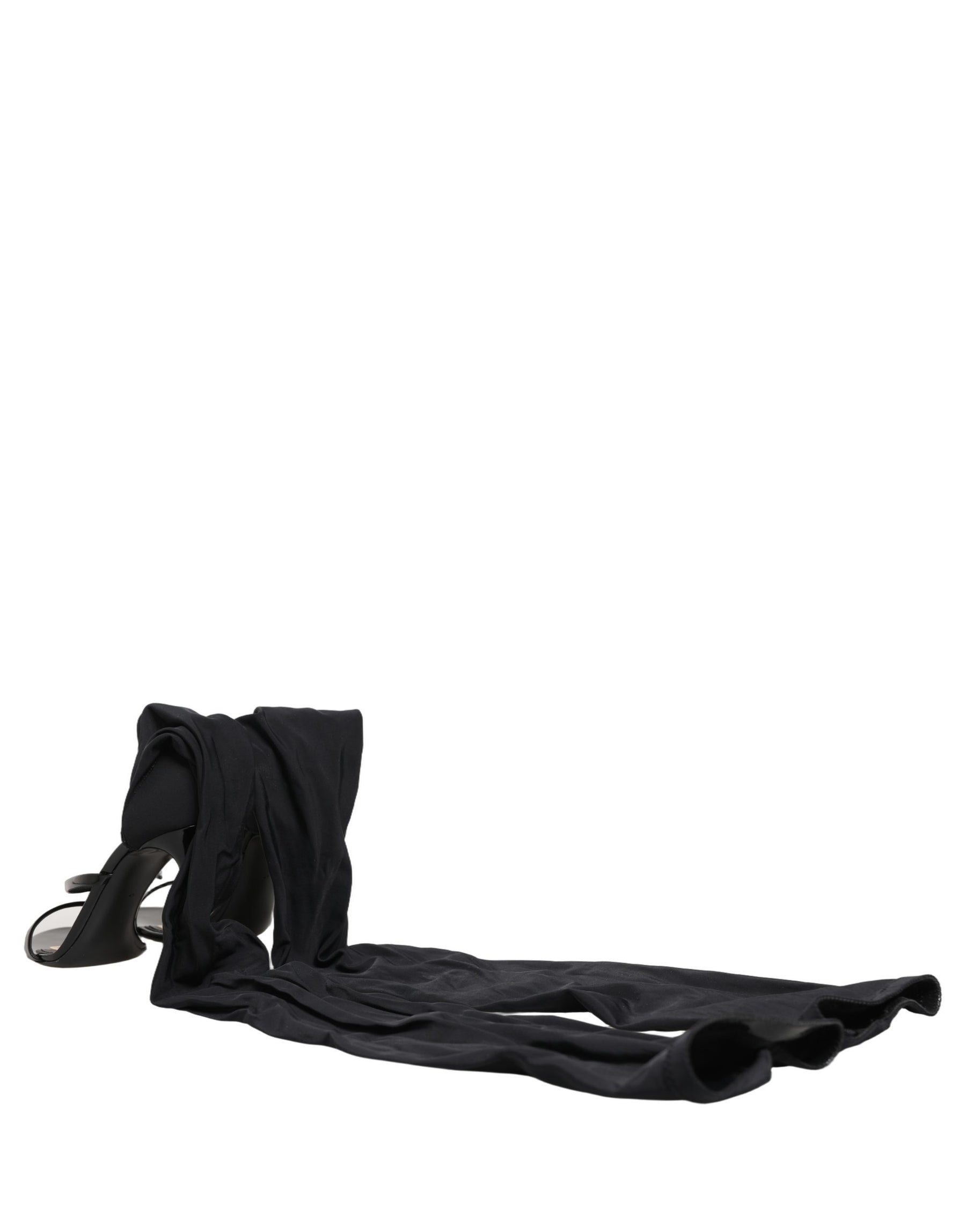 Dolce & Gabbana Stiletto Sandals Socks Knee High Boots Black | Regal Royce