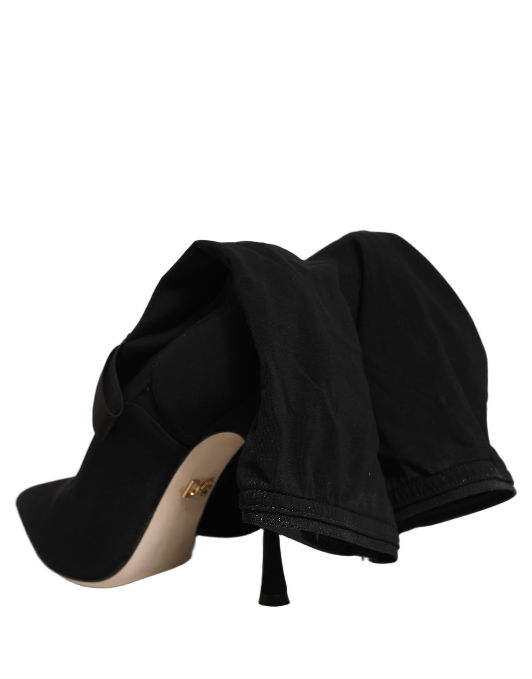 Dolce & Gabbana Black Stiletto Heels Mid Calf Boots Shoes | Regal Royce