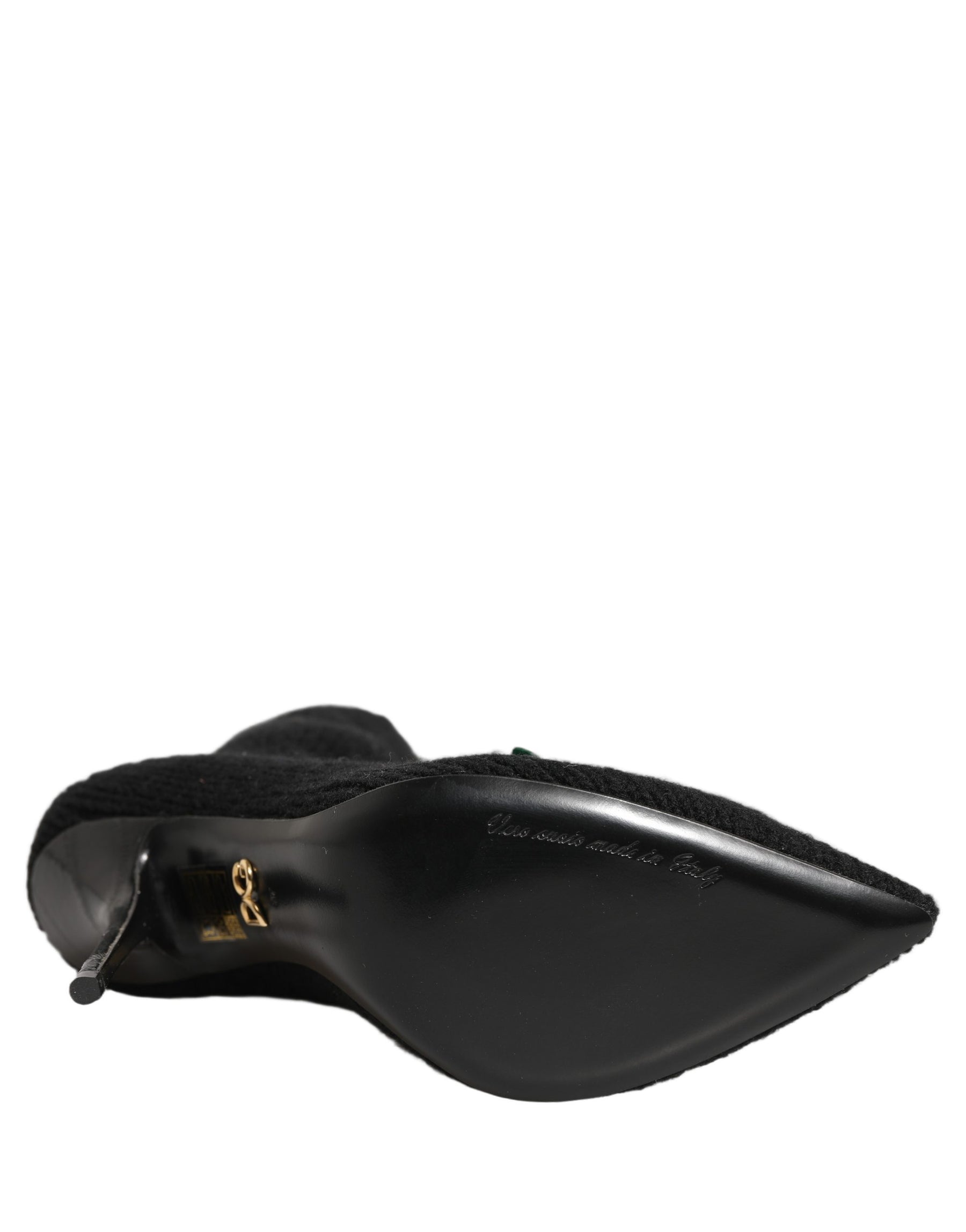 Dolce & Gabbana Black Stiletto Heels Mid Calf Boots Shoes | Regal Royce