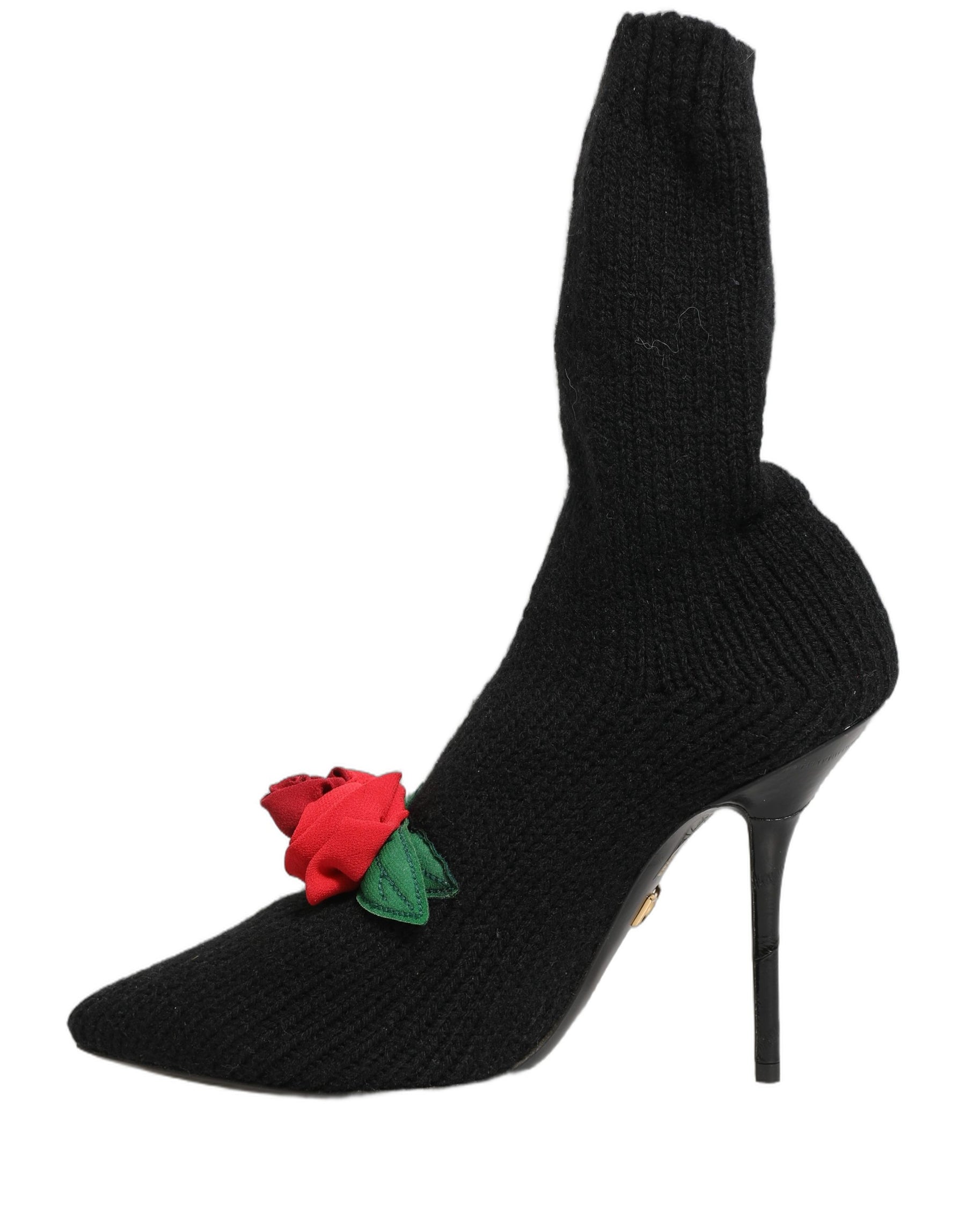 Dolce & Gabbana Black Stiletto Heels Mid Calf Boots Shoes | Regal Royce