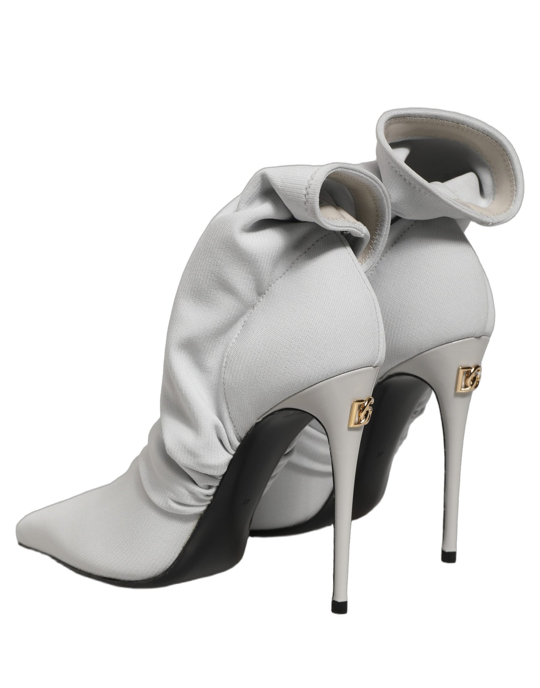 Dolce & Gabbana Gray Stretch Socks Heels Ankle Boots Shoes | Regal Royce