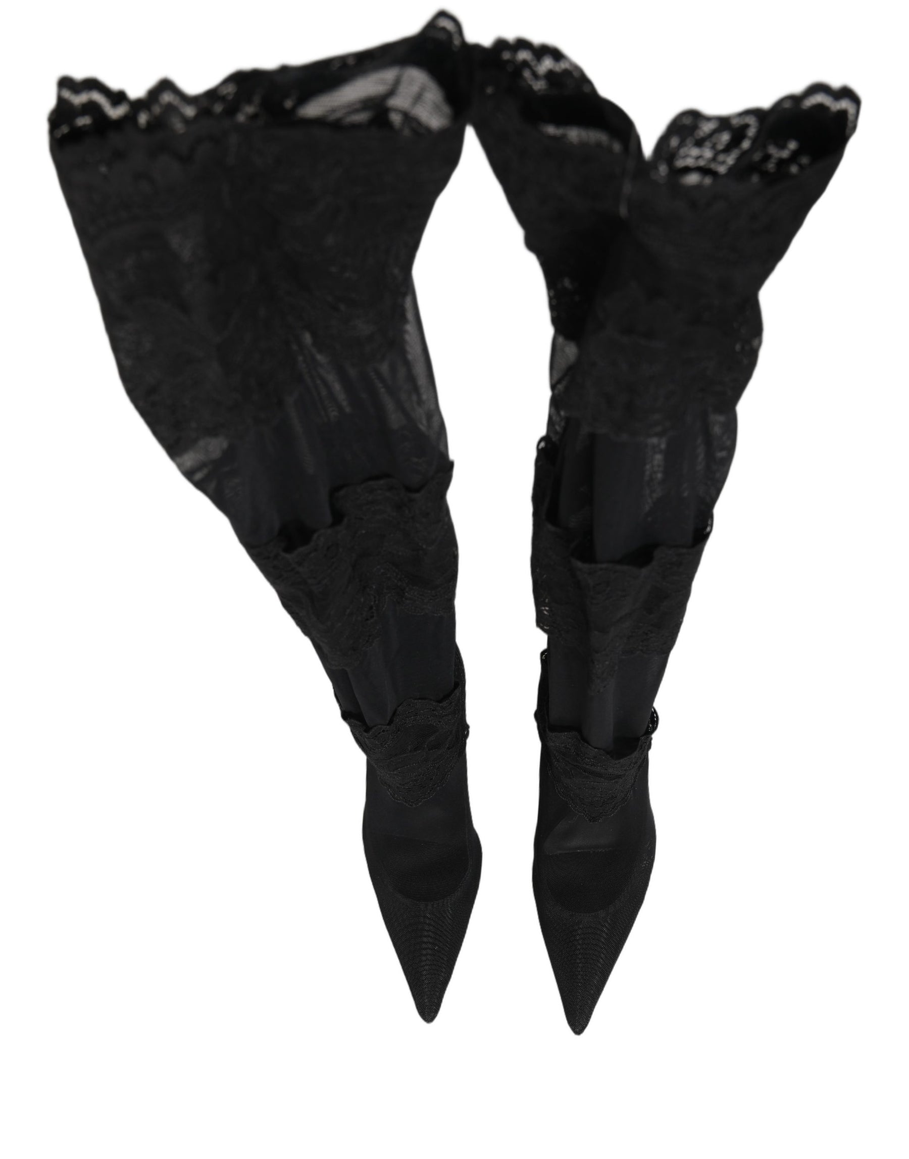 Dolce & Gabbana Black Over The Knee Sock Pumps Boots Shoes | Regal Royce