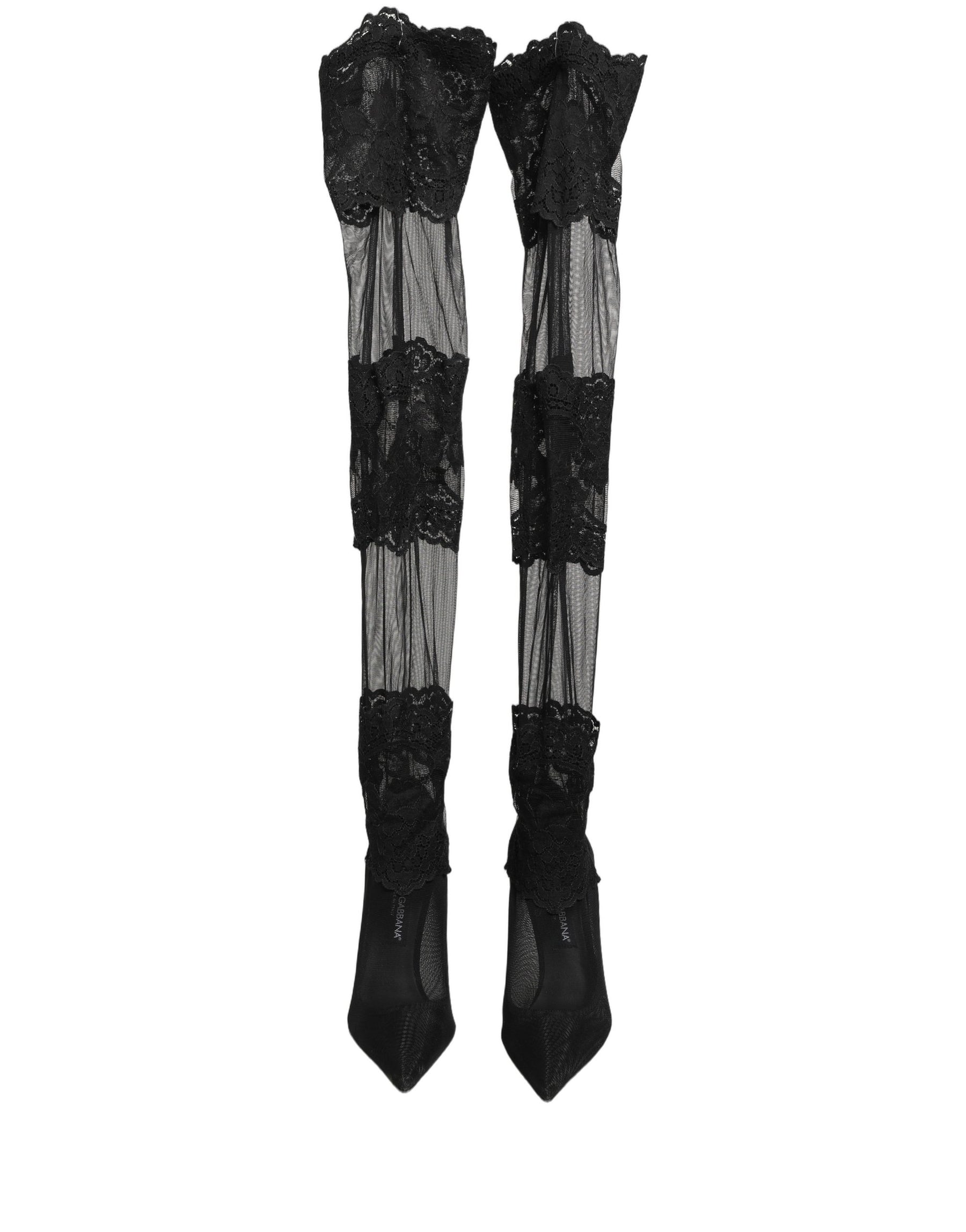 Dolce & Gabbana Black Over The Knee Sock Pumps Boots Shoes | Regal Royce