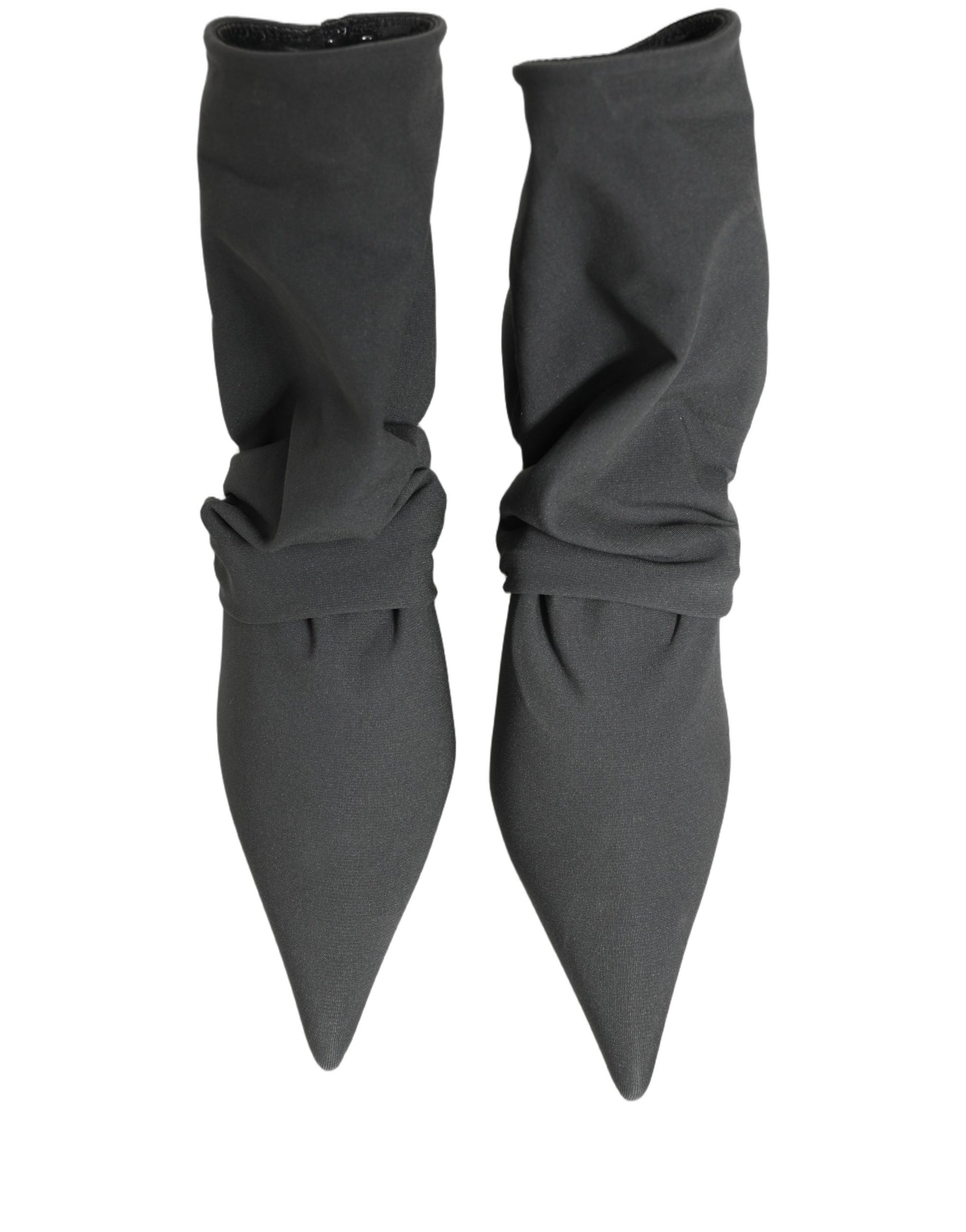 Dolce & Gabbana Gray Stretch Socks Heels Ankle Boots Shoes | Regal Royce