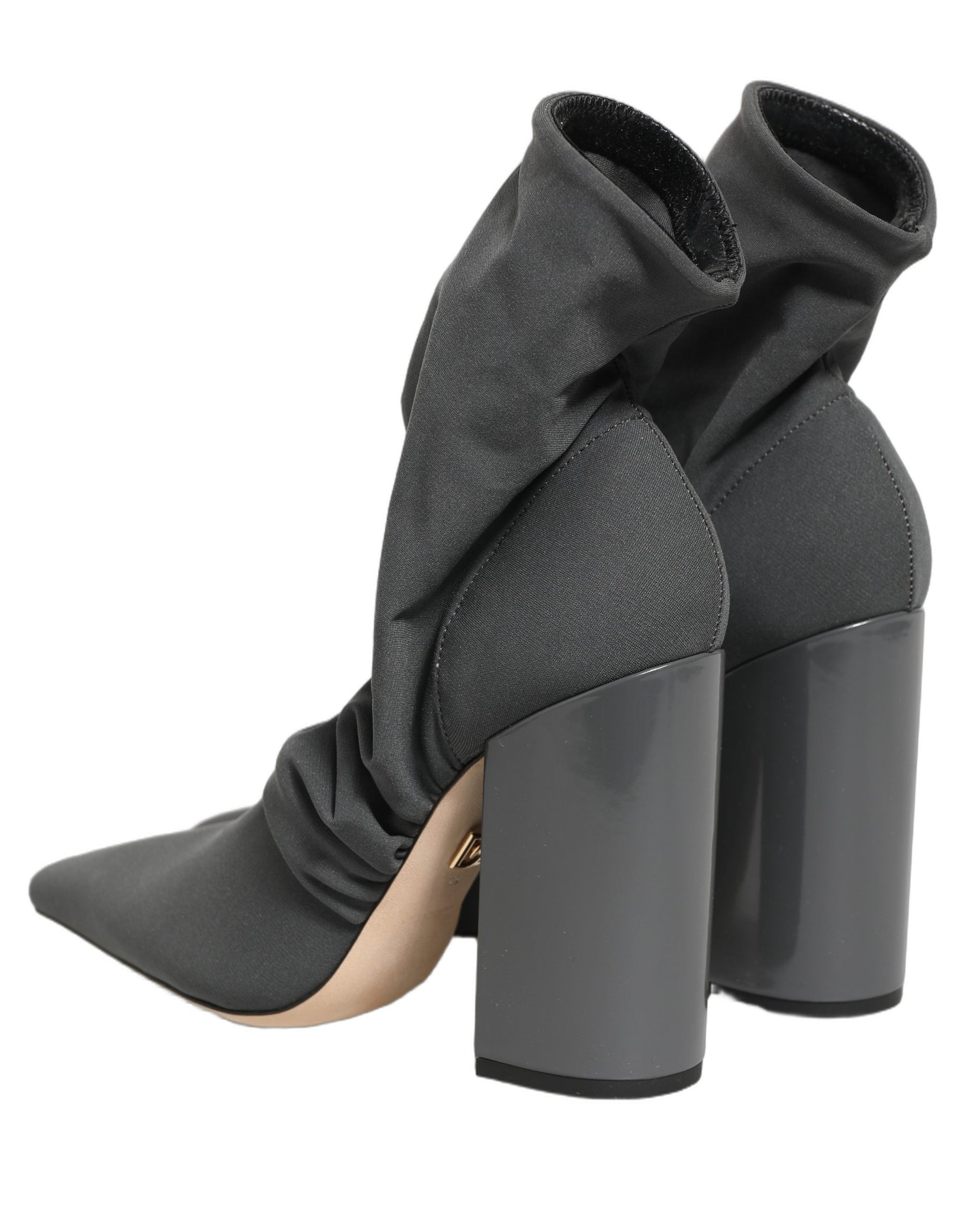 Dolce & Gabbana Gray Stretch Socks Heels Ankle Boots Shoes | Regal Royce