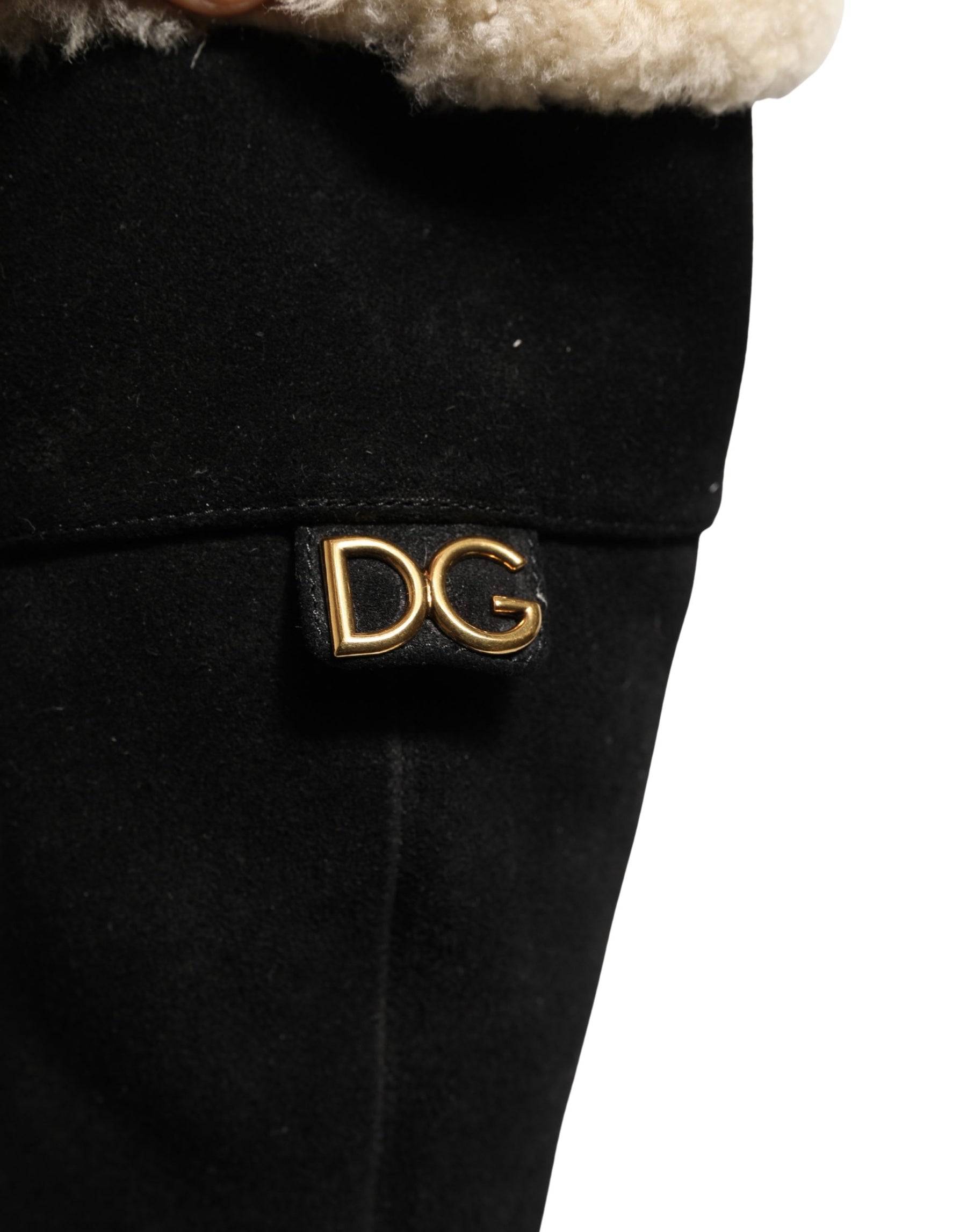 Dolce & Gabbana Suede Leather Knee High Boots Black | Regal Royce