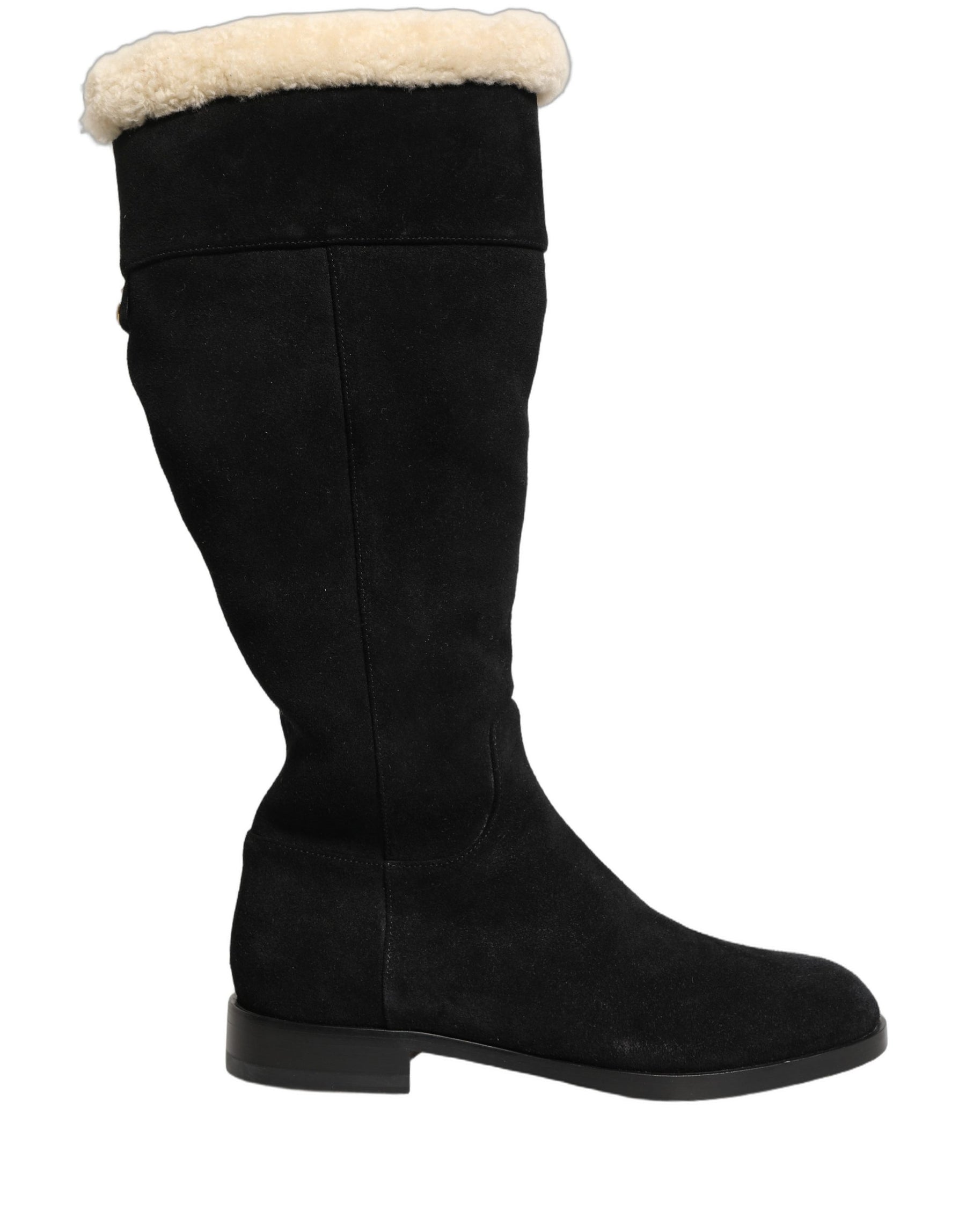 Dolce & Gabbana Suede Leather Knee High Boots Black | Regal Royce
