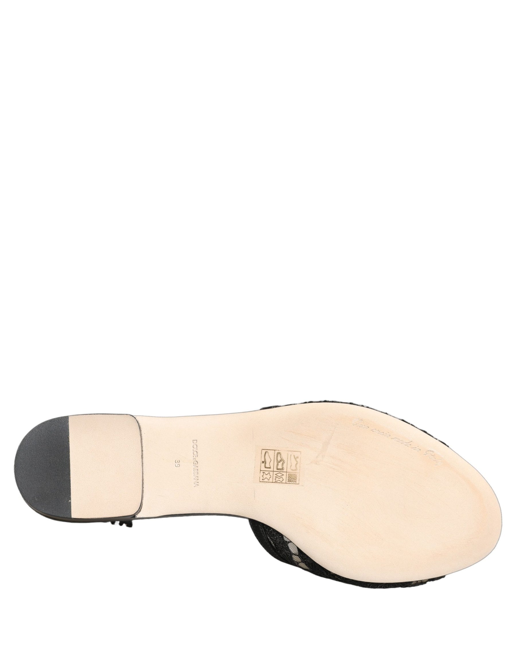 Dolce & Gabbana Black Devotion Lace Flats Slip On Shoes | Regal Royce