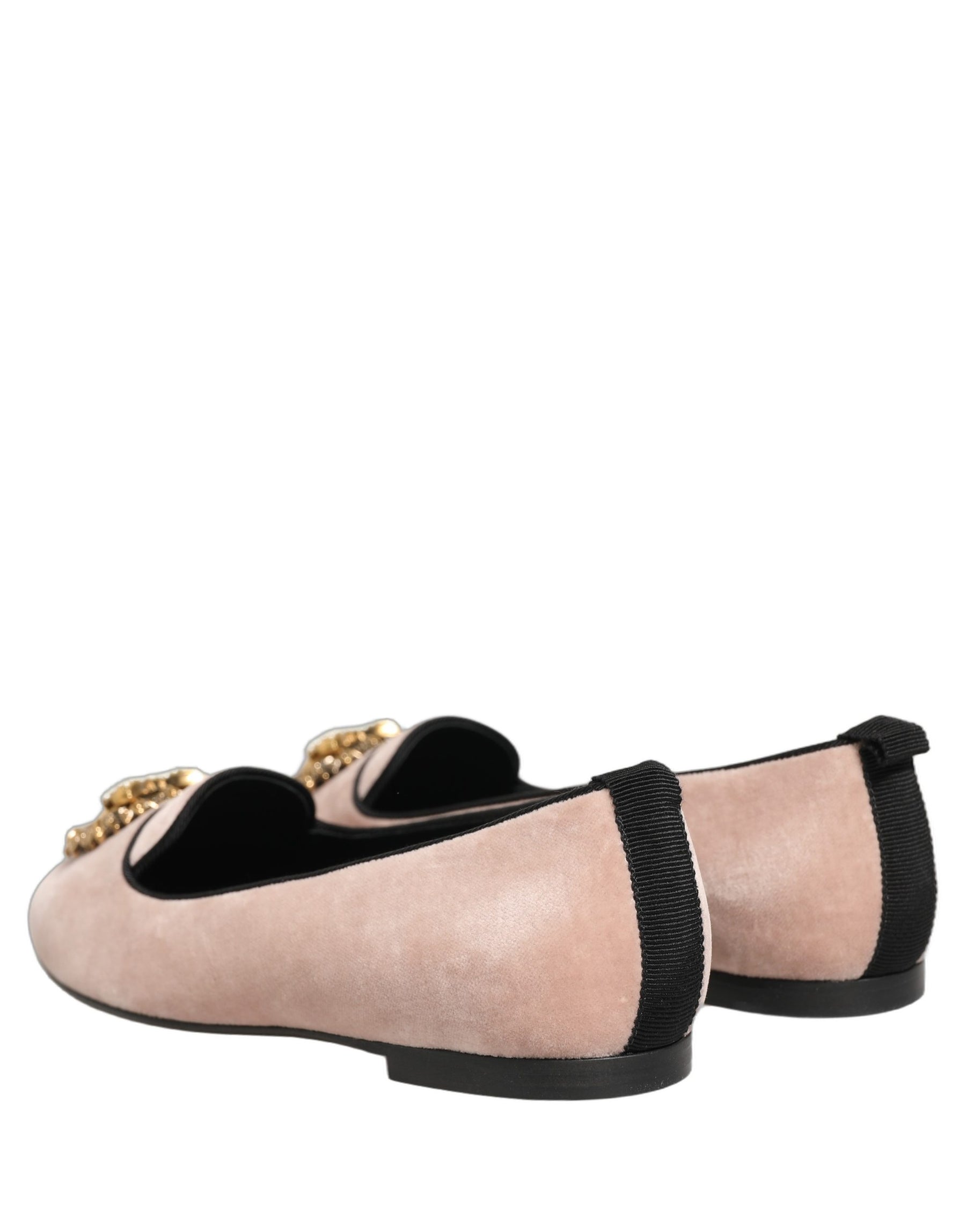 Dolce & Gabbana Pink Velvet Devotion Loafers Flats Shoes | Regal Royce
