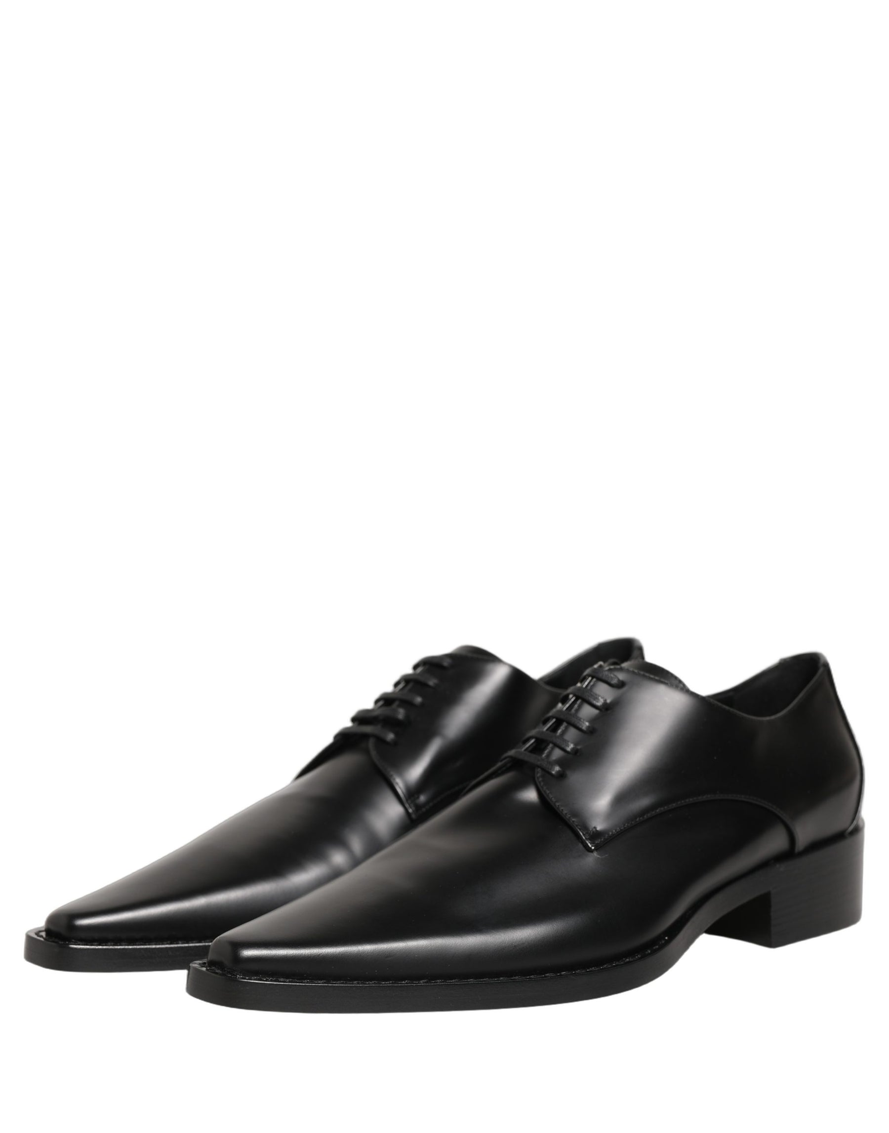 Dolce & Gabbana Black Leather Lace Up Derby Dress Shoes | Regal Royce