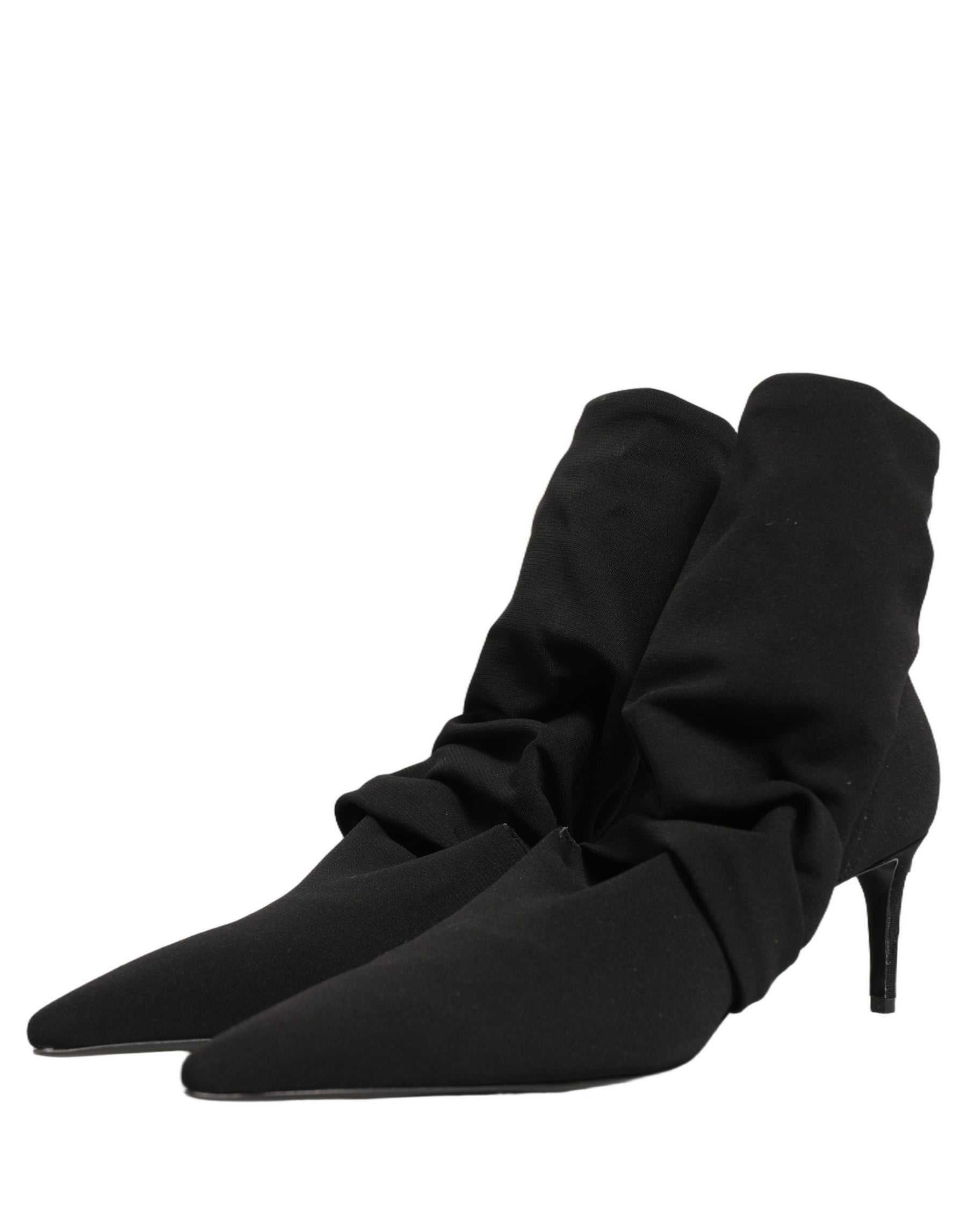 Dolce & Gabbana Black Stretch Socks Heels Ankle Boots Shoes | Regal Royce