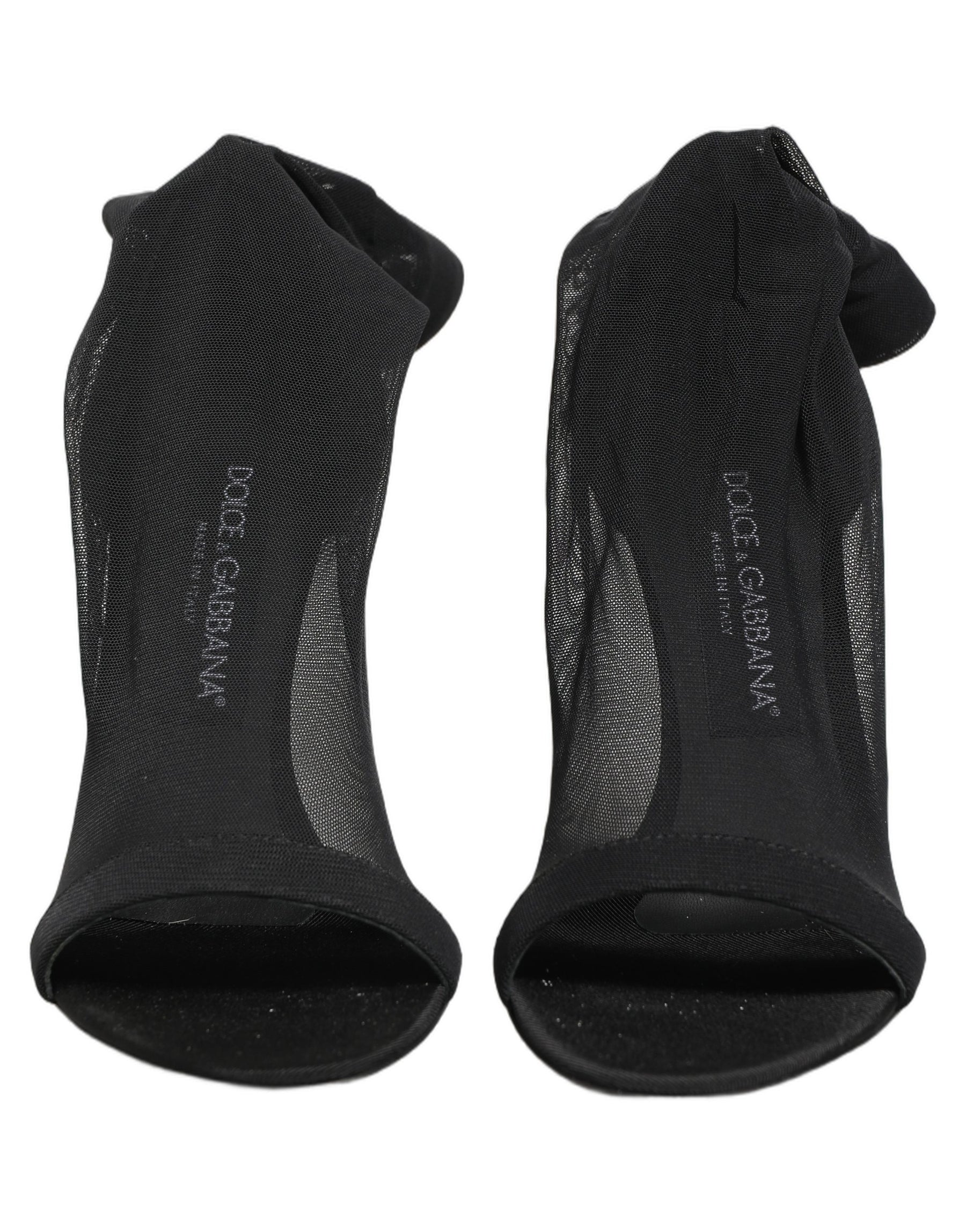Dolce & Gabbana Black Nylon Mesh Sock Style Boots Shoes | Regal Royce