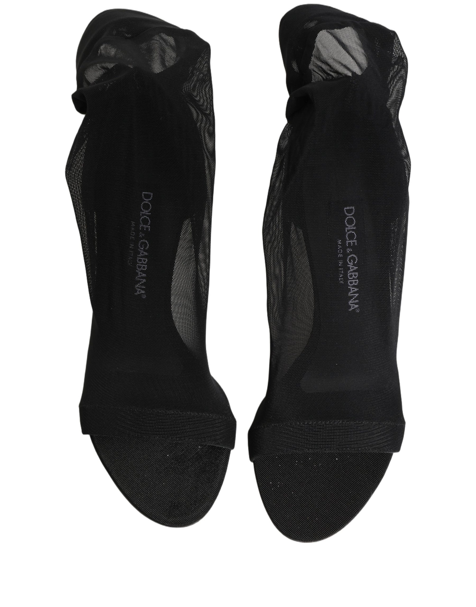 Dolce & Gabbana Black Nylon Mesh Sock Style Boots Shoes | Regal Royce