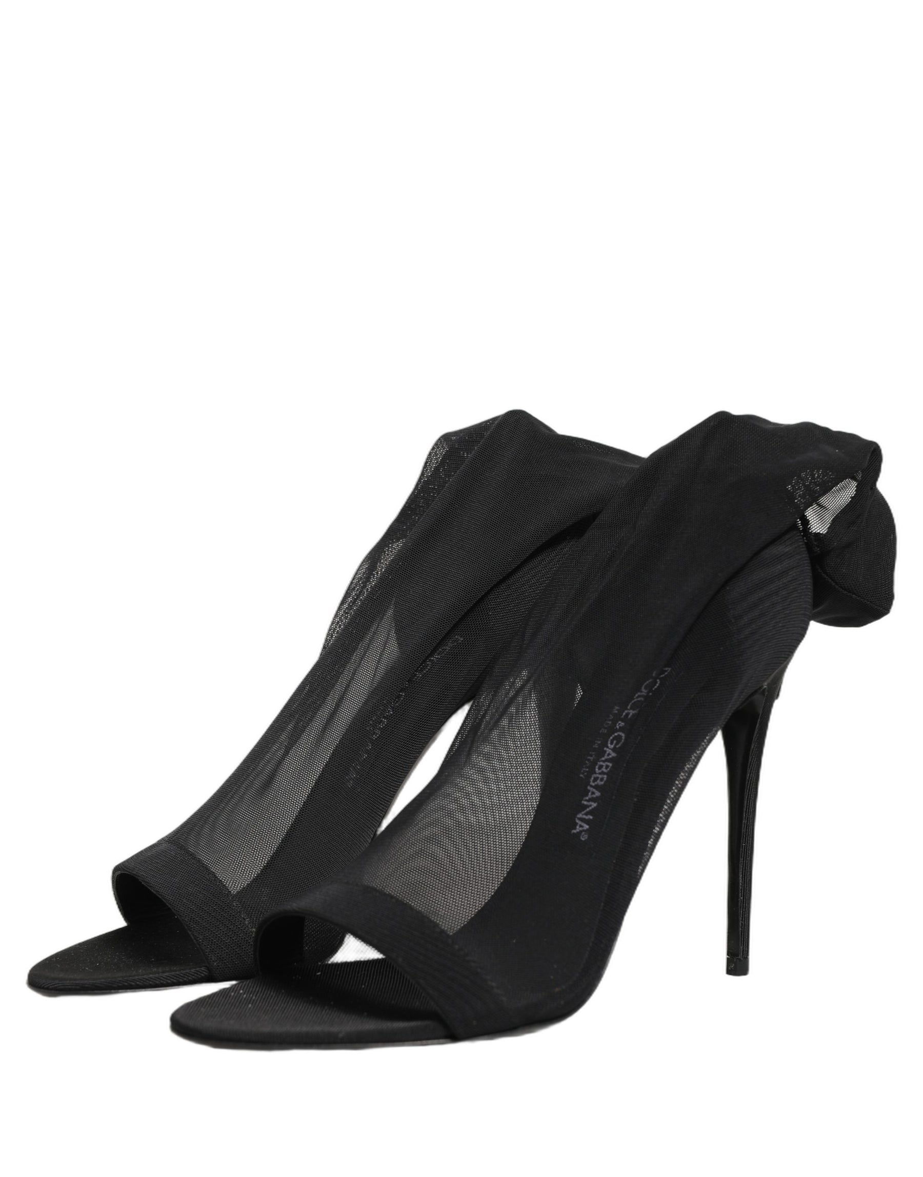 Dolce & Gabbana Black Nylon Mesh Sock Style Boots Shoes | Regal Royce