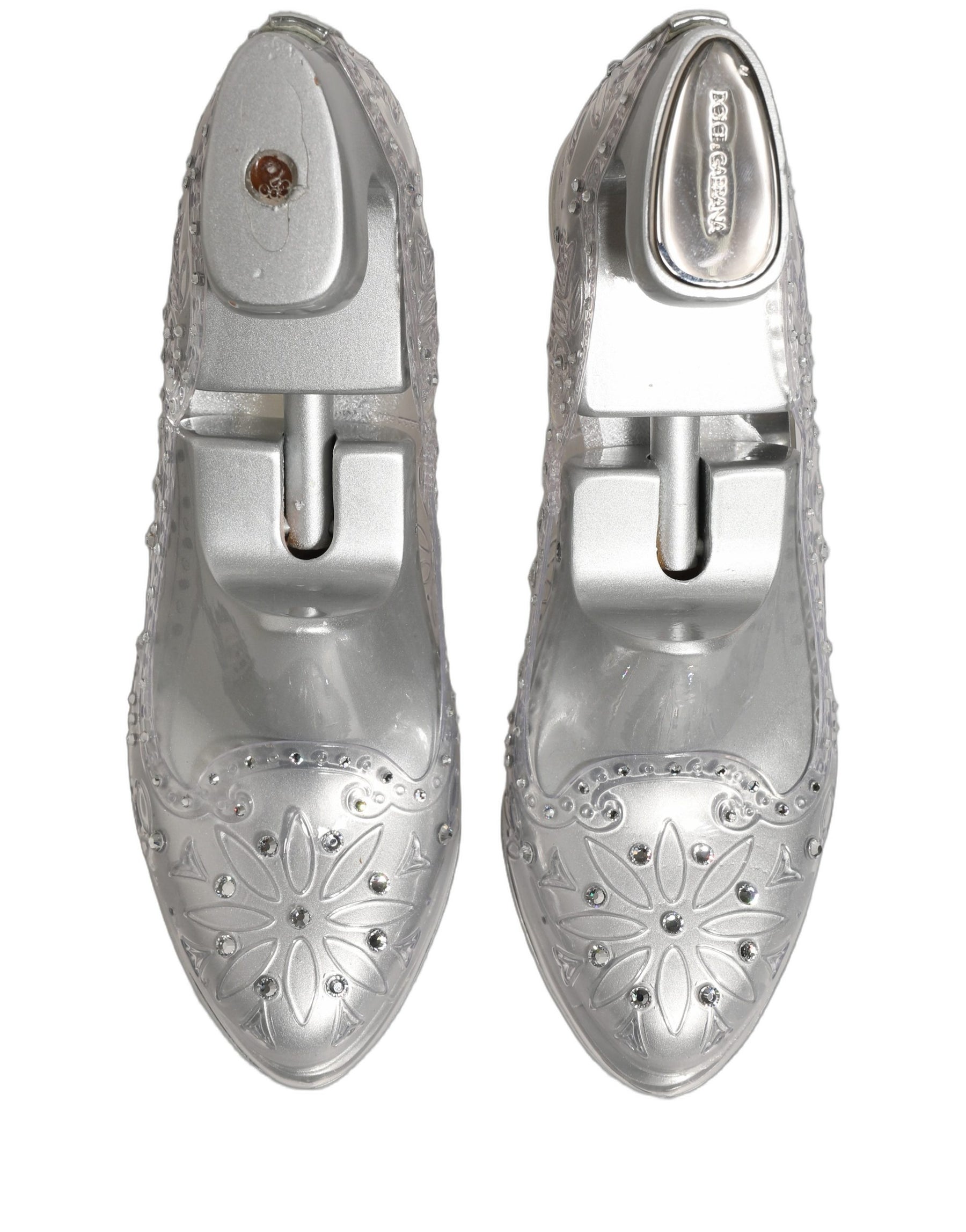 Dolce & Gabbana Clear CINDERELLA Floral Crystal Heels Shoes | Regal Royce