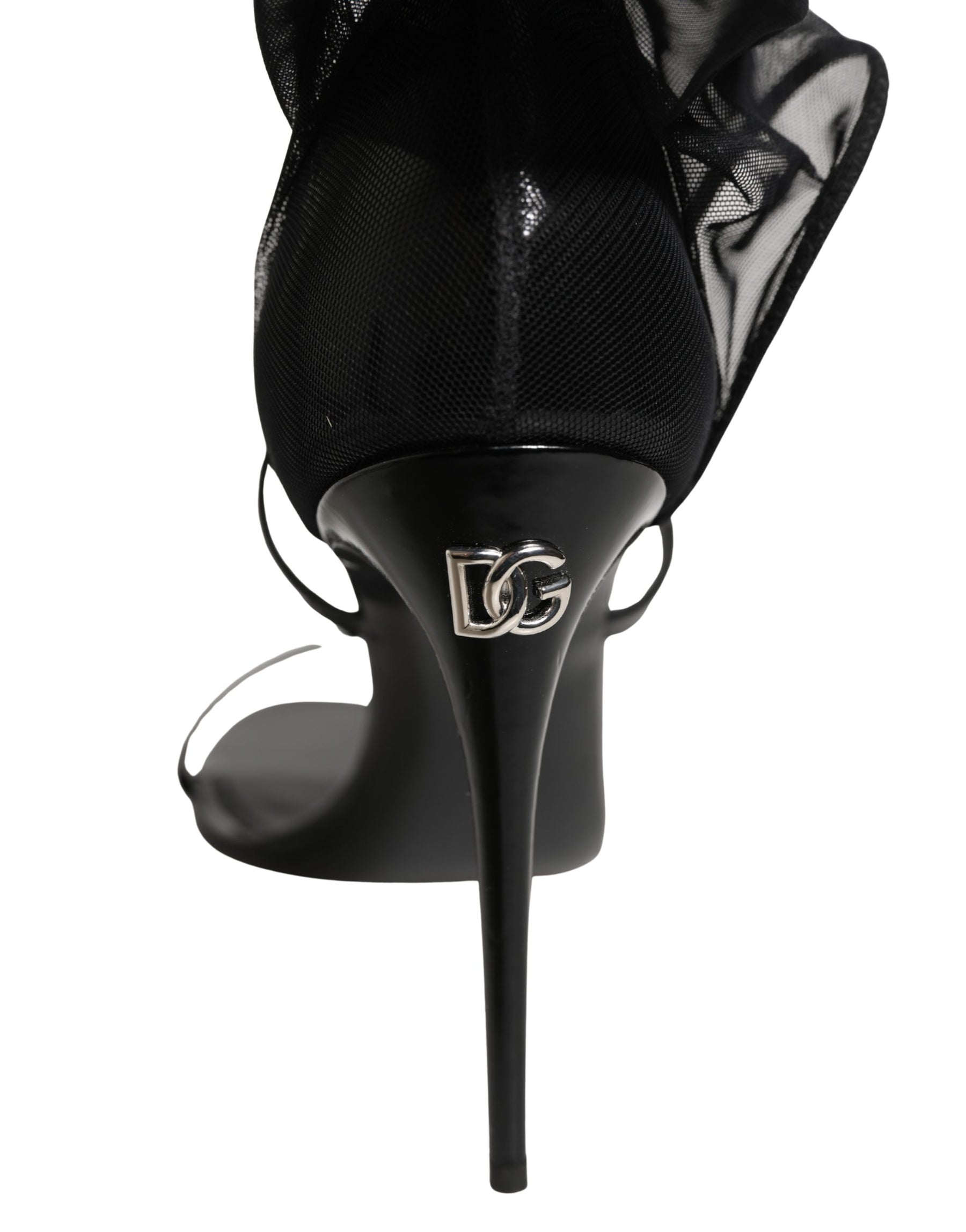 Dolce & Gabbana Black Stiletto Sandals Socks High Boots Shoes | Regal Royce