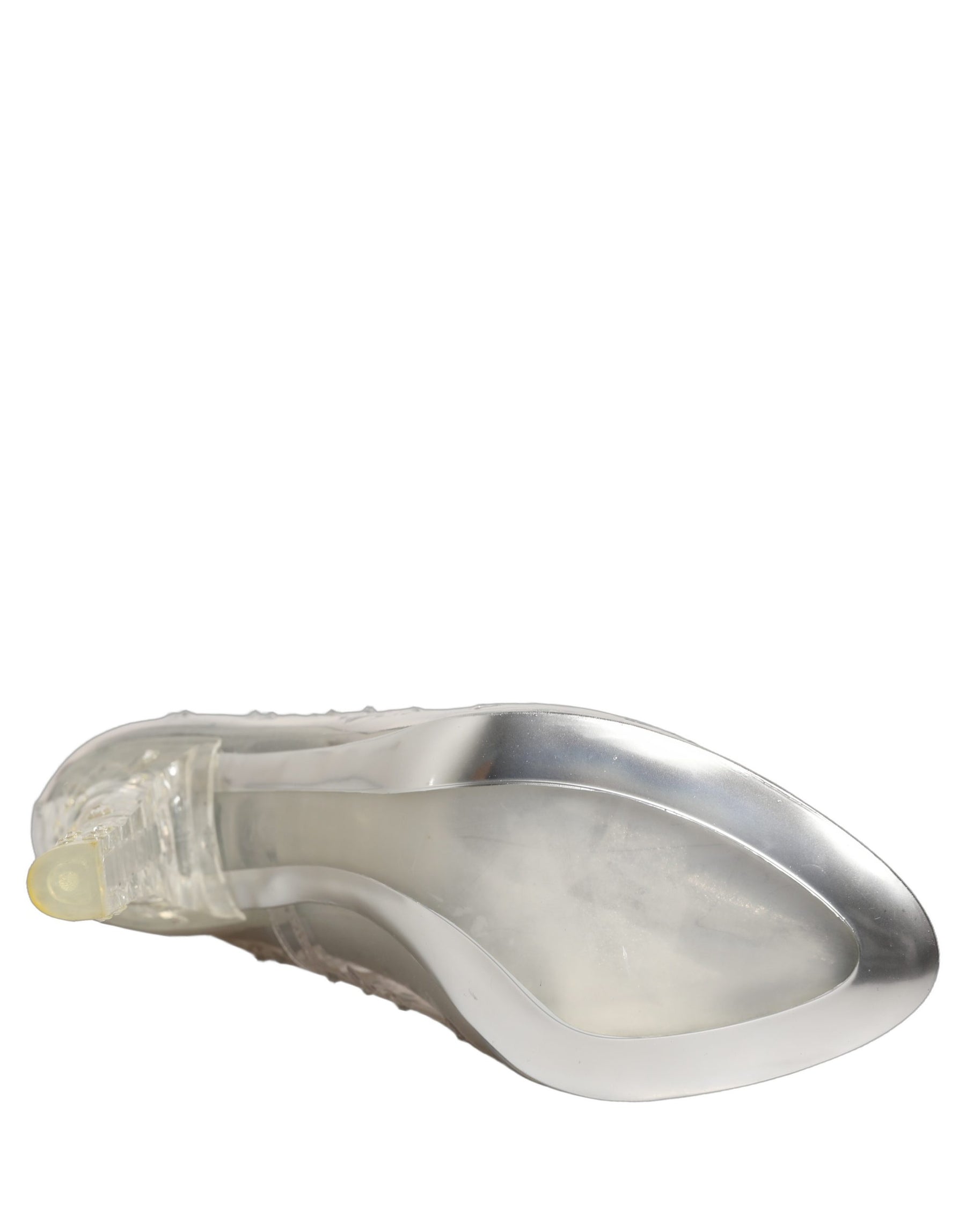 Dolce & Gabbana CINDERELLA Floral Crystal Heels Clear | Regal Royce