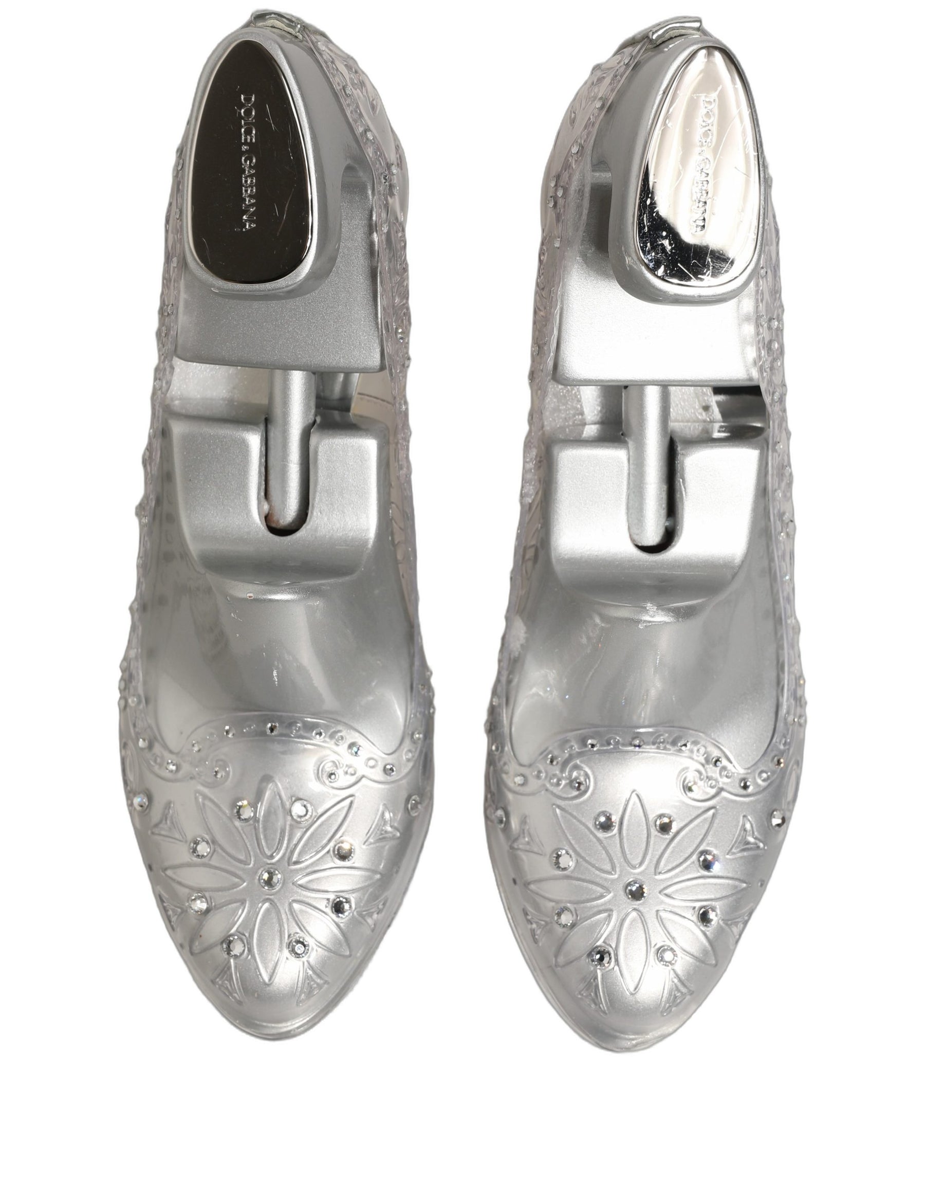 Dolce & Gabbana CINDERELLA Floral Crystal Heels Clear | Regal Royce