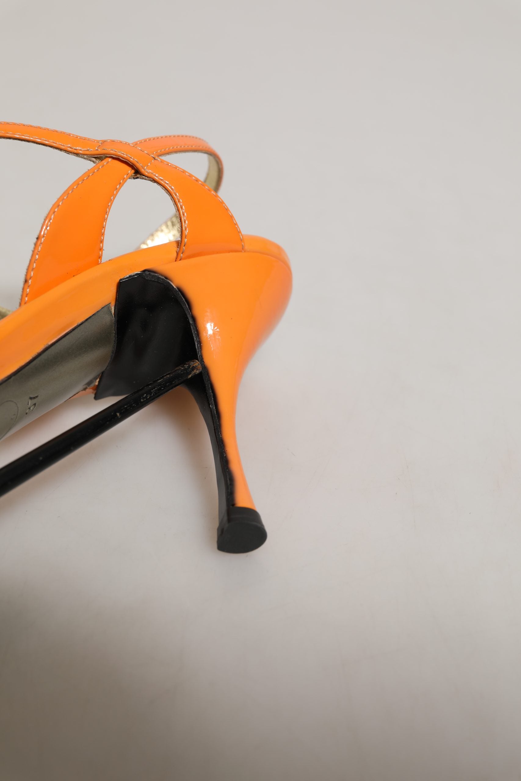 Dolce & Gabbana Orange Leather Stiletto Heels Sandals Shoes | Regal Royce