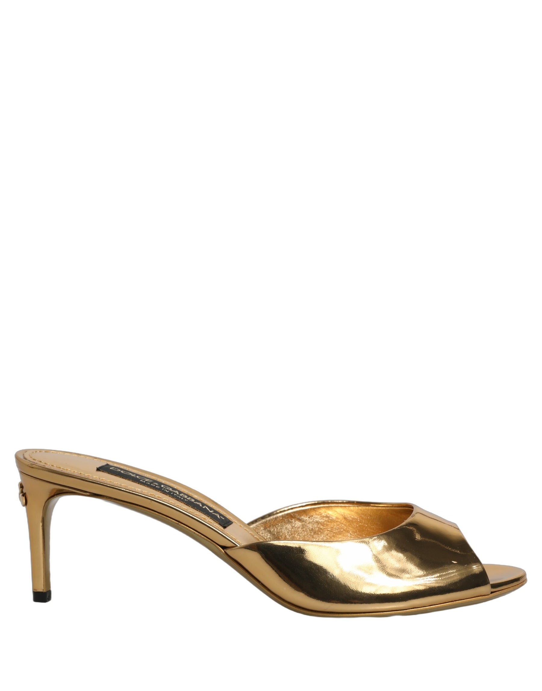 Dolce & Gabbana Gold Keira Leather Mules Sandals Shoes | Regal Royce