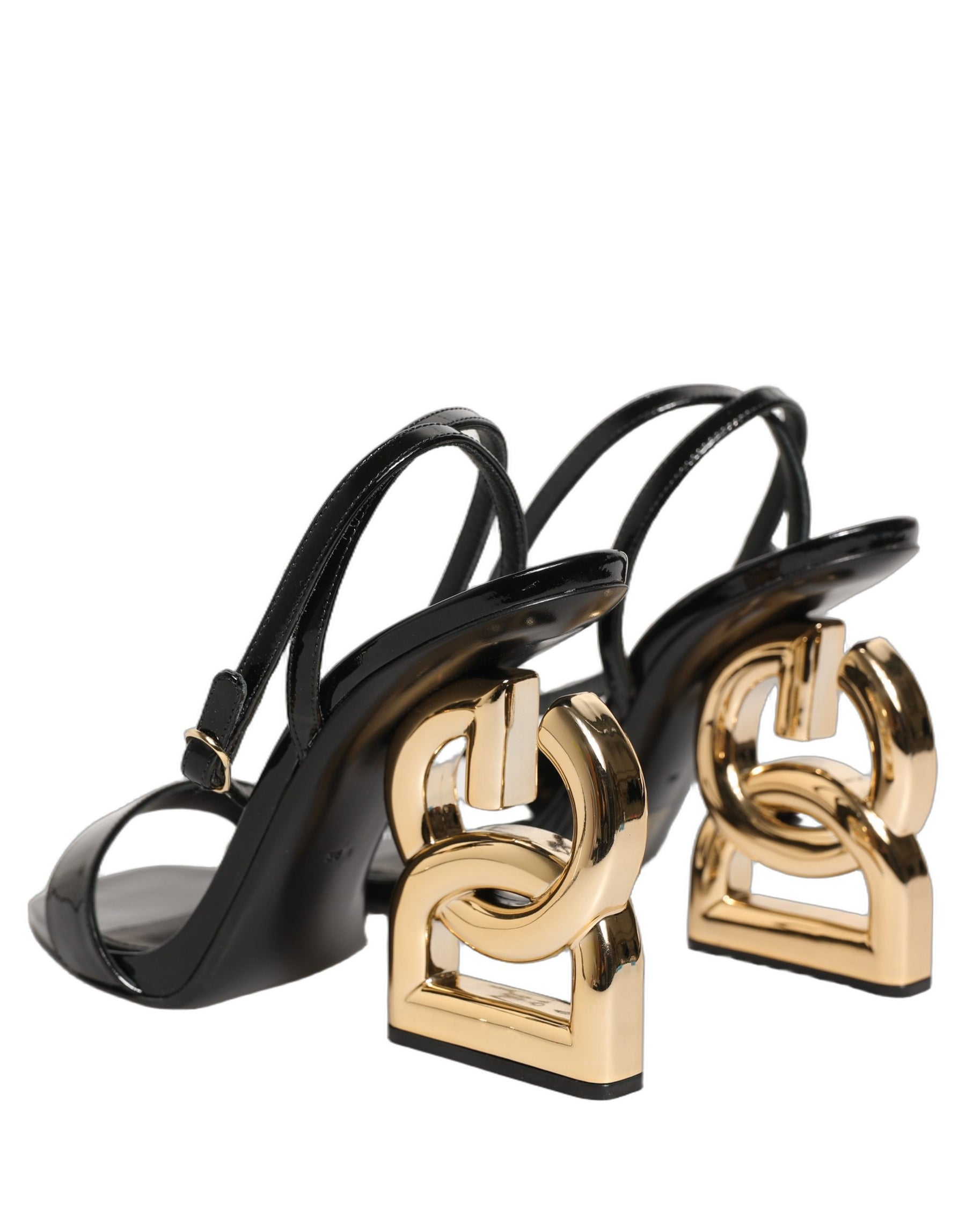 Dolce & Gabbana Black Leather Ankle Strap Heels Sandals Shoes | Regal Royce