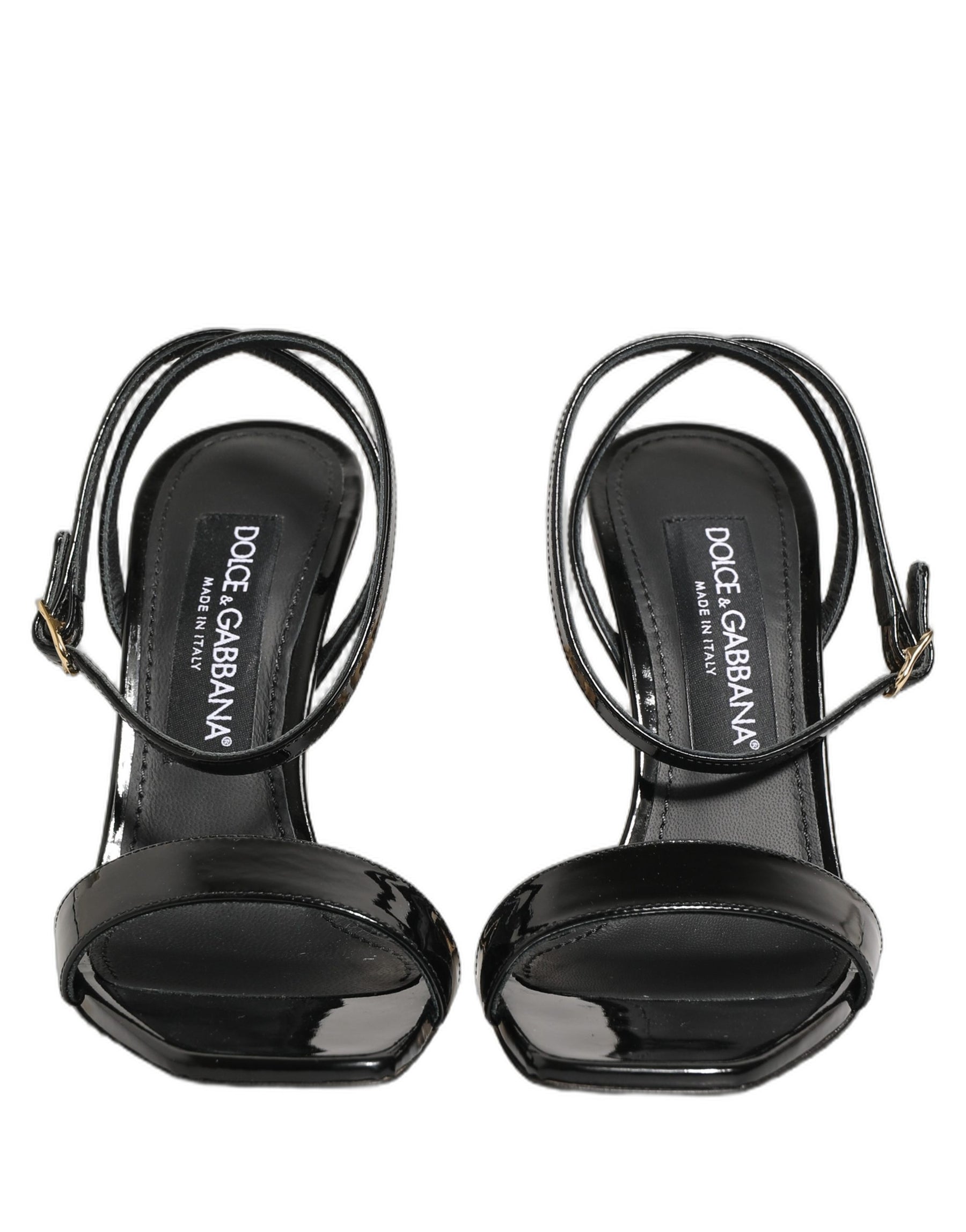 Dolce & Gabbana Black Leather Ankle Strap Heels Sandals Shoes | Regal Royce