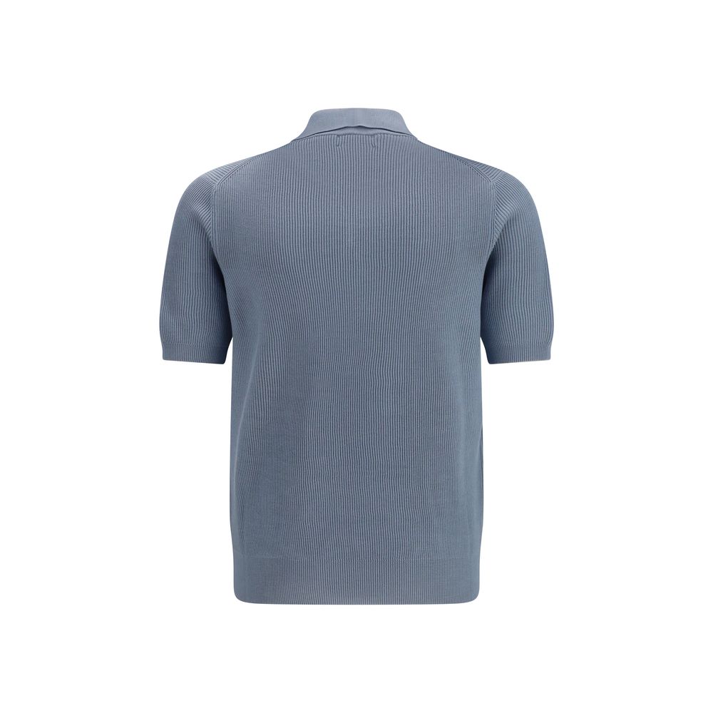 Brunello Cucinelli Blue Cotton Polo Shirt | Regal Royce