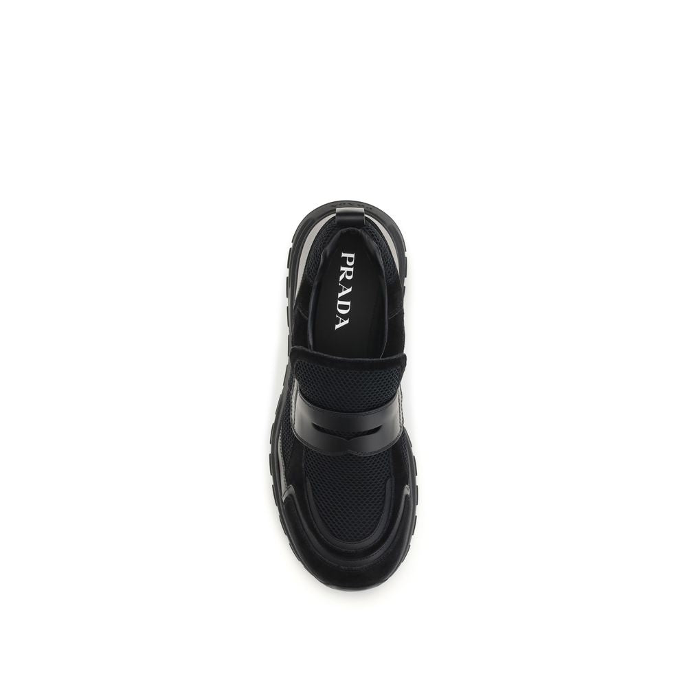 Prada Black Calf Leather Bos Taurus Athletic Sneakers | Regal Royce