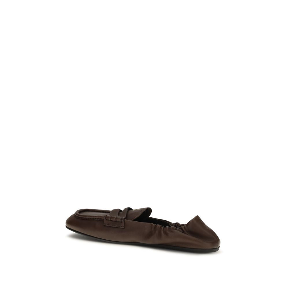 Miu Miu Brown Lamb Ovis Aries Aries Slip-On Loafers | Regal Royce